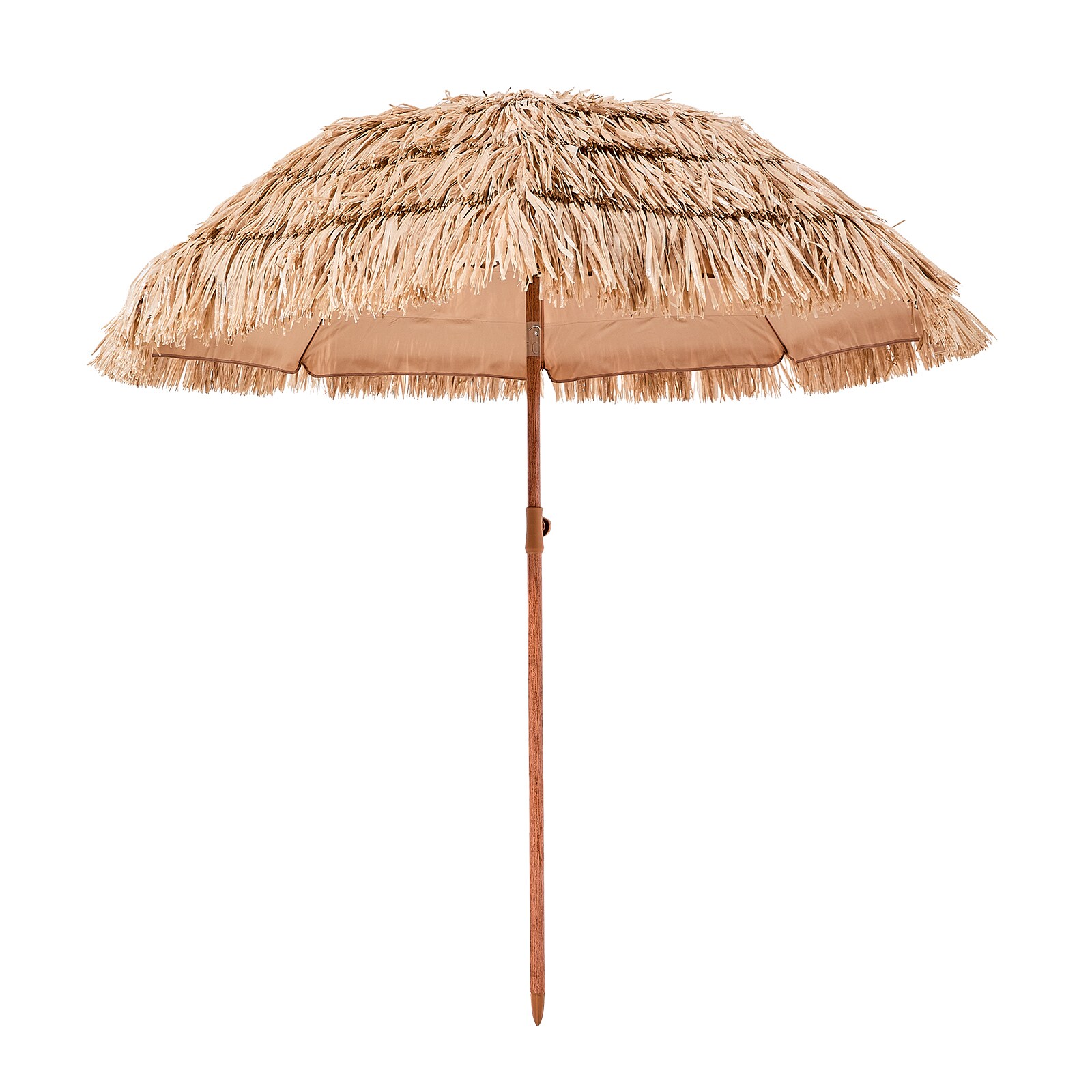 CESICIA PB-AM-15 5.91-ft Wood Brown Crank Market Patio Umbrella