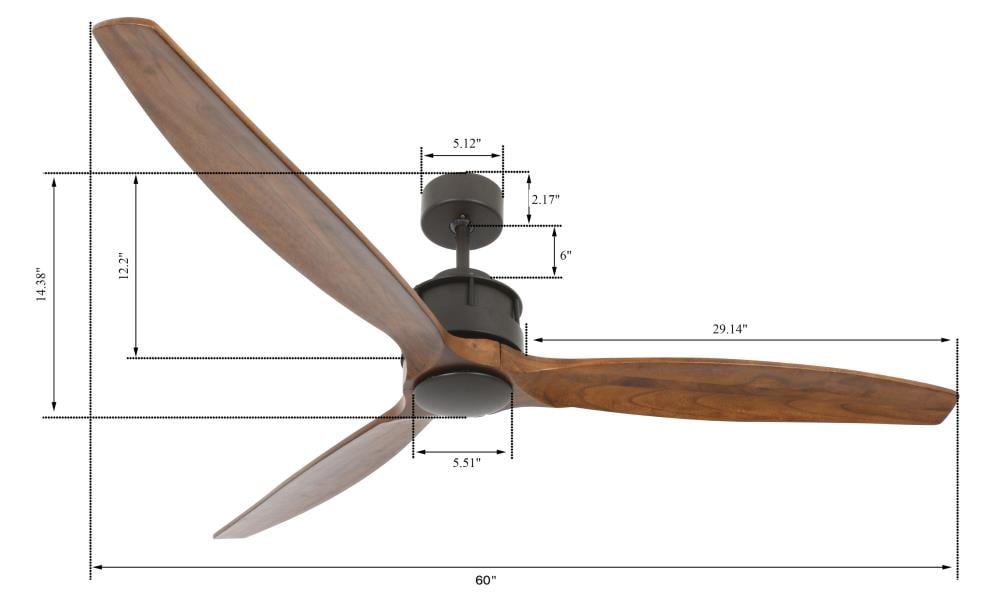 Lucci Air Akmani 60-in Oil Rubbed Bronze with Koa Blades Indoor Ceiling ...