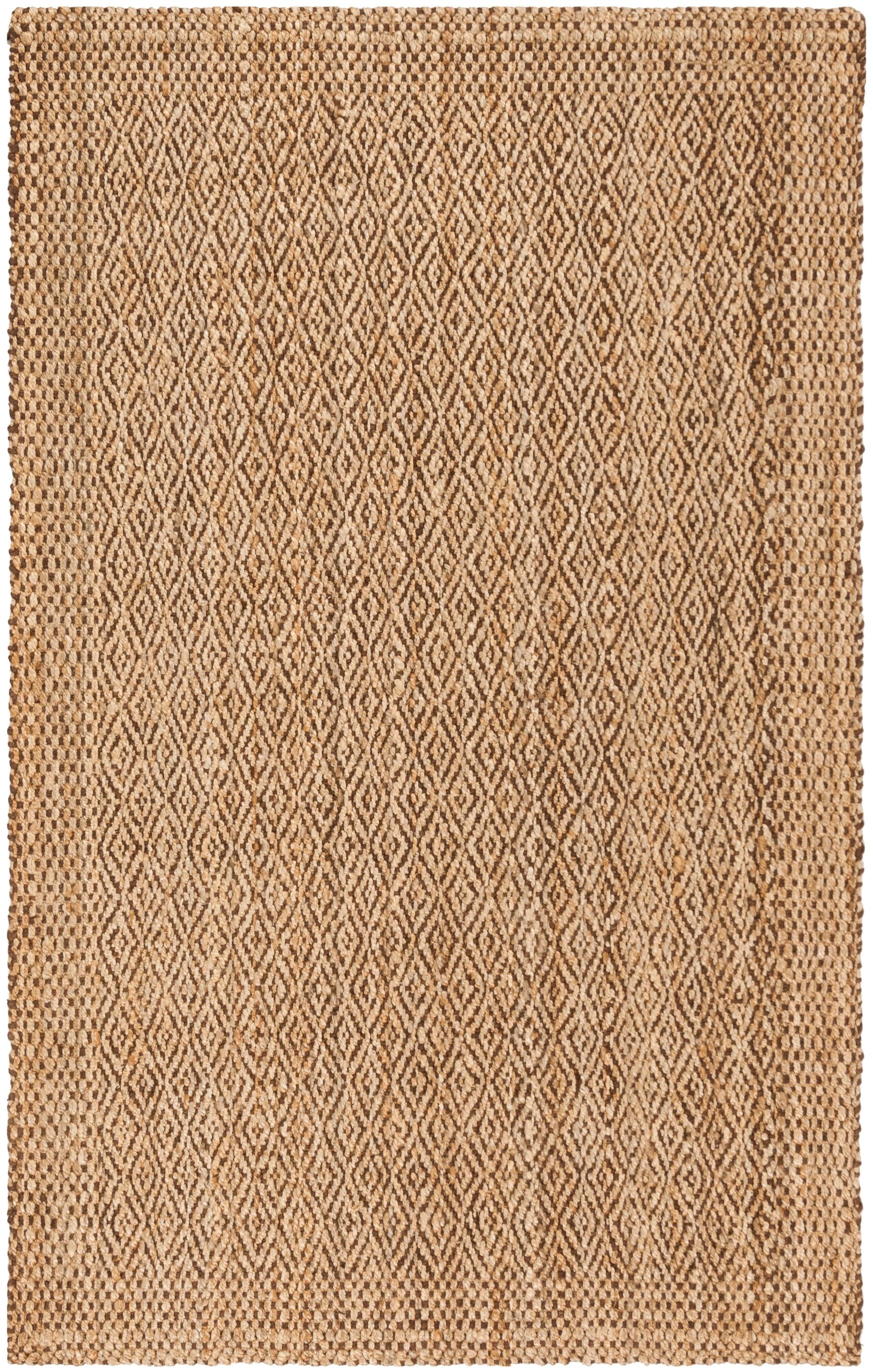 Natural Brown Geometric Wool Handwoven Area Rug