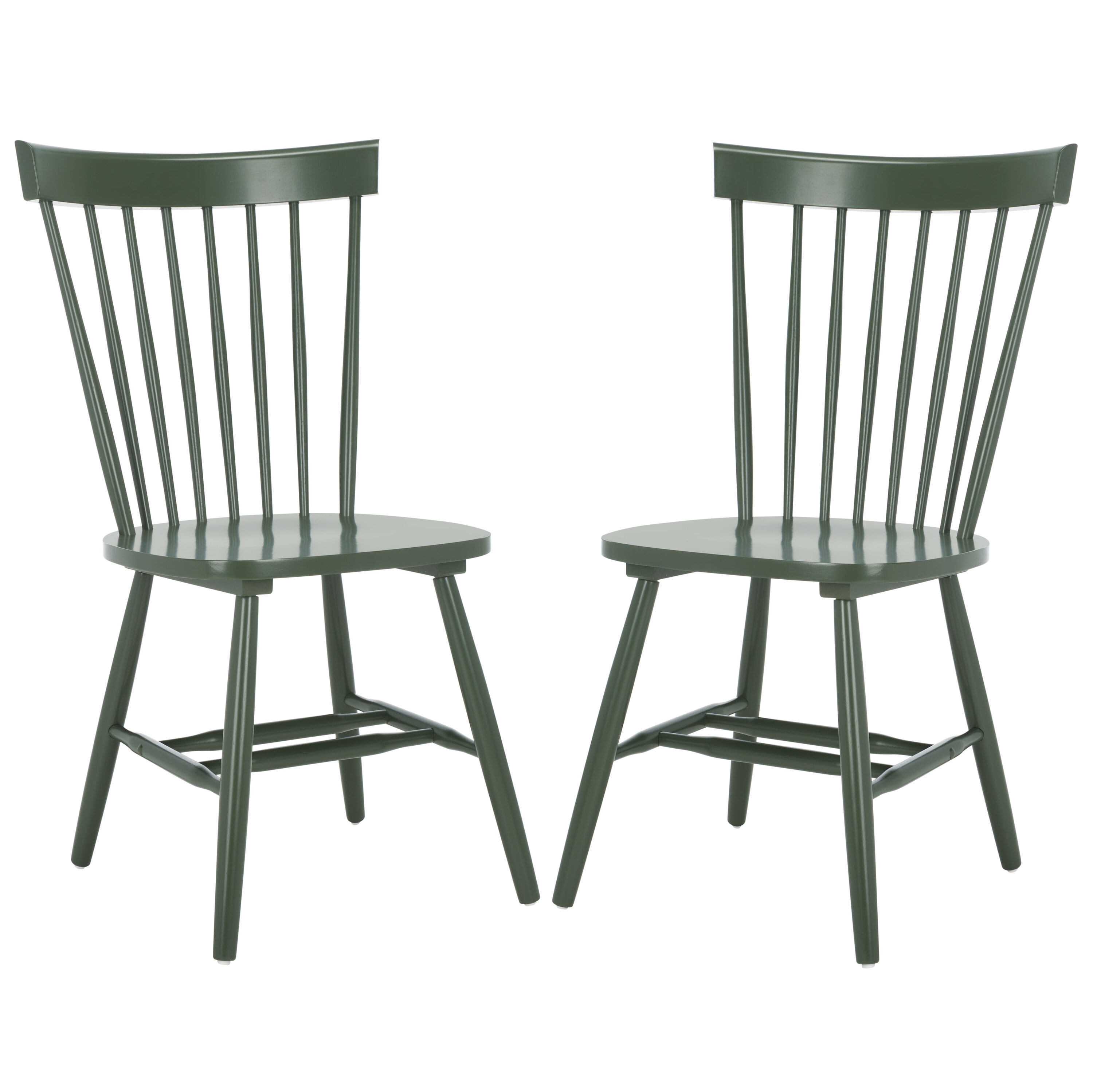 Dusty Green Solid Wood Windsor Side Chair Set of 2