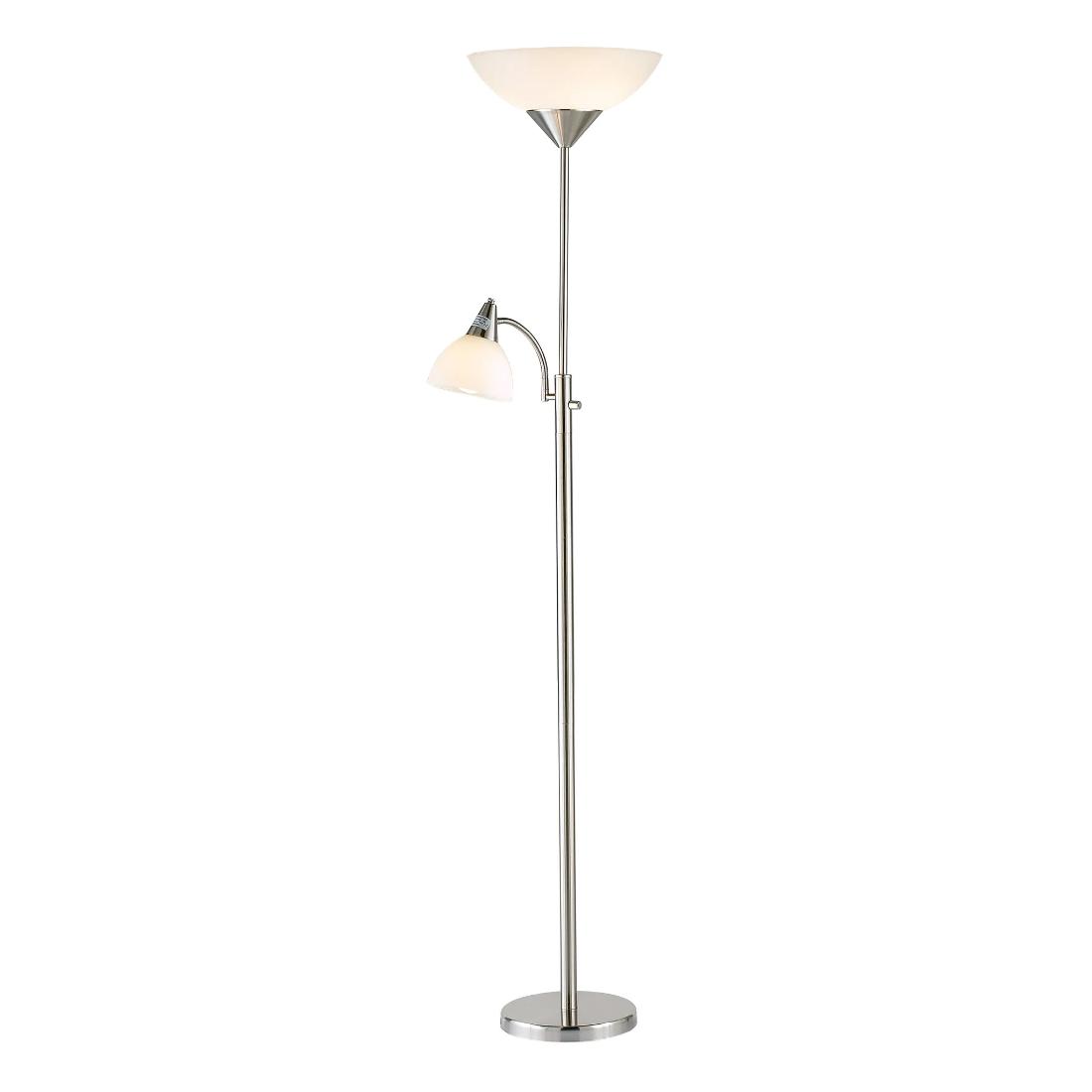 Torchiere Plus Chairside Floor Lamp In Black Metal
