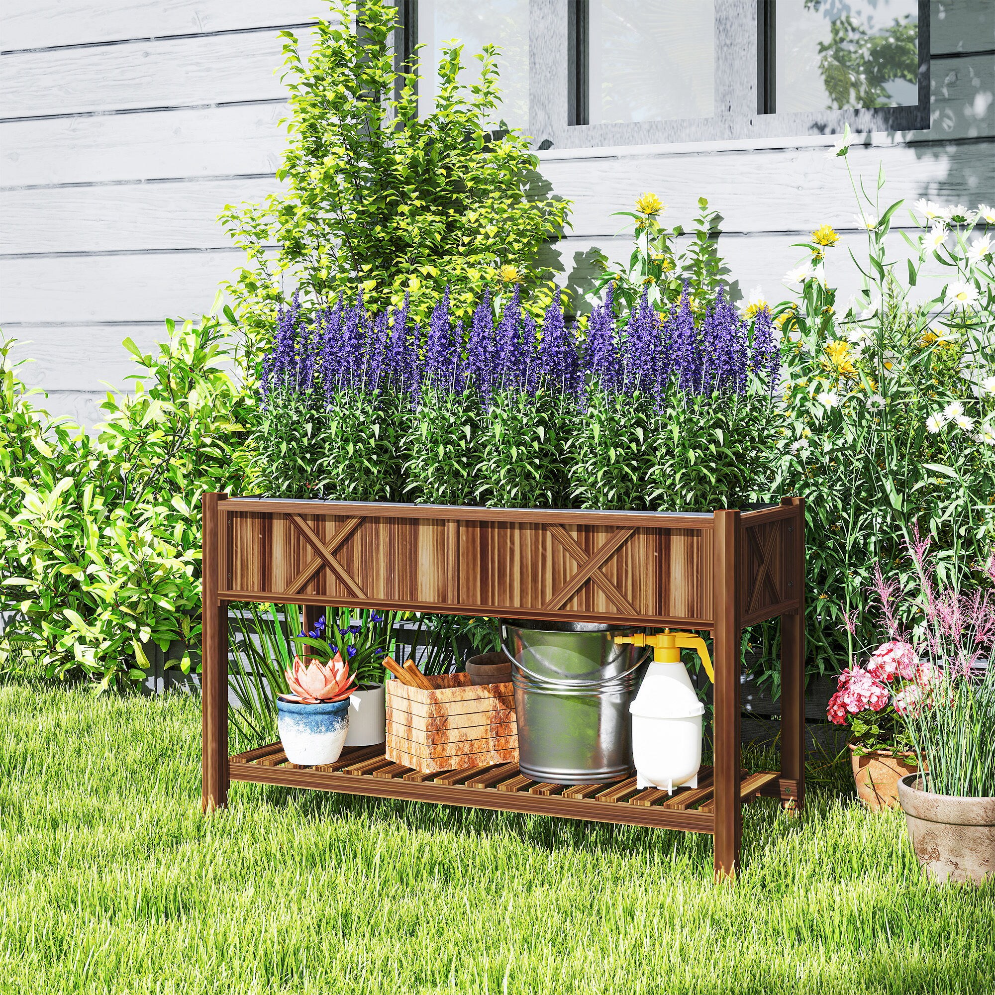 Outsunny 84H-346V01TN Raised-Planter-Boxes - View #9