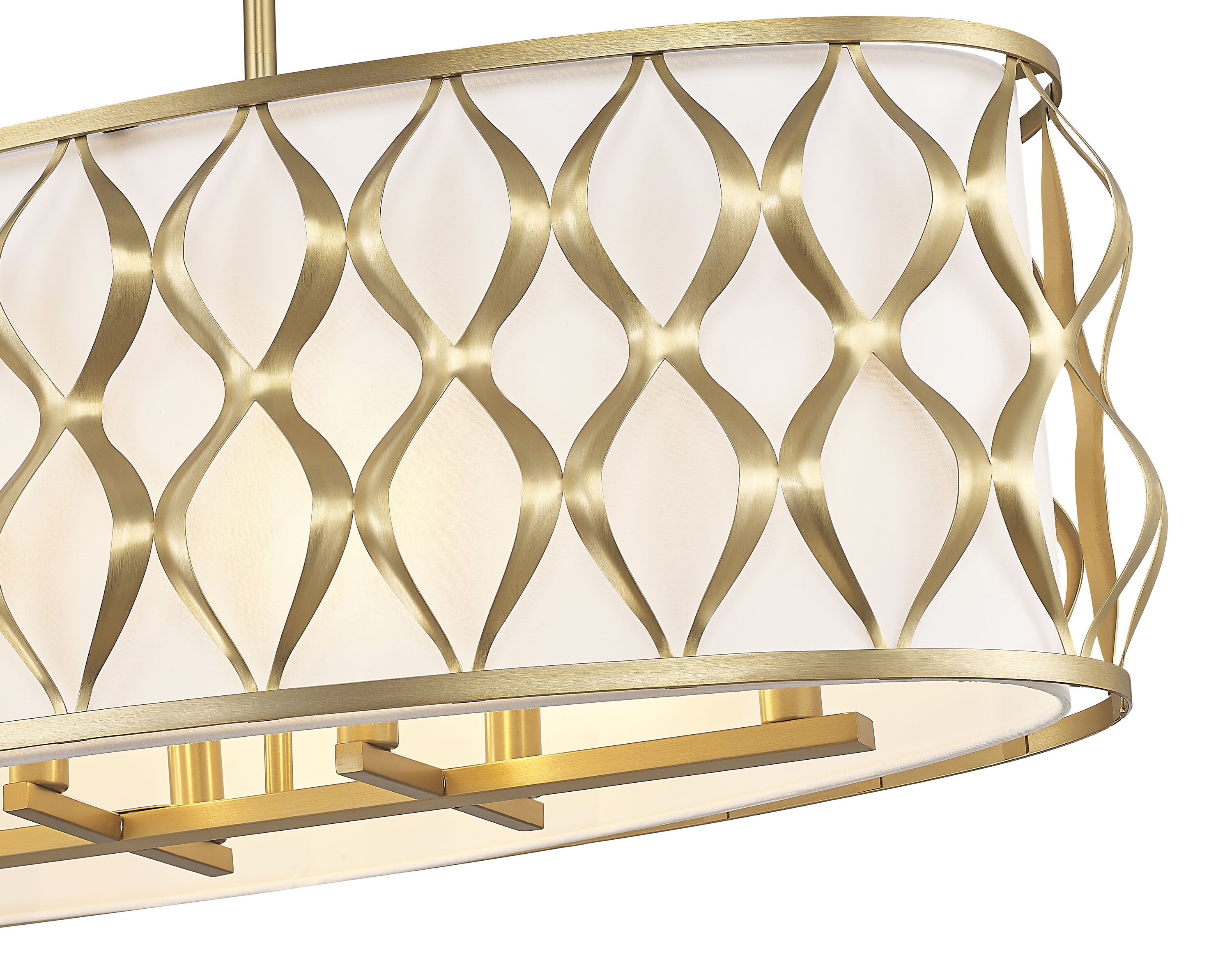 Harden Black and Red 43" Linear Chandelier with Drum Shades