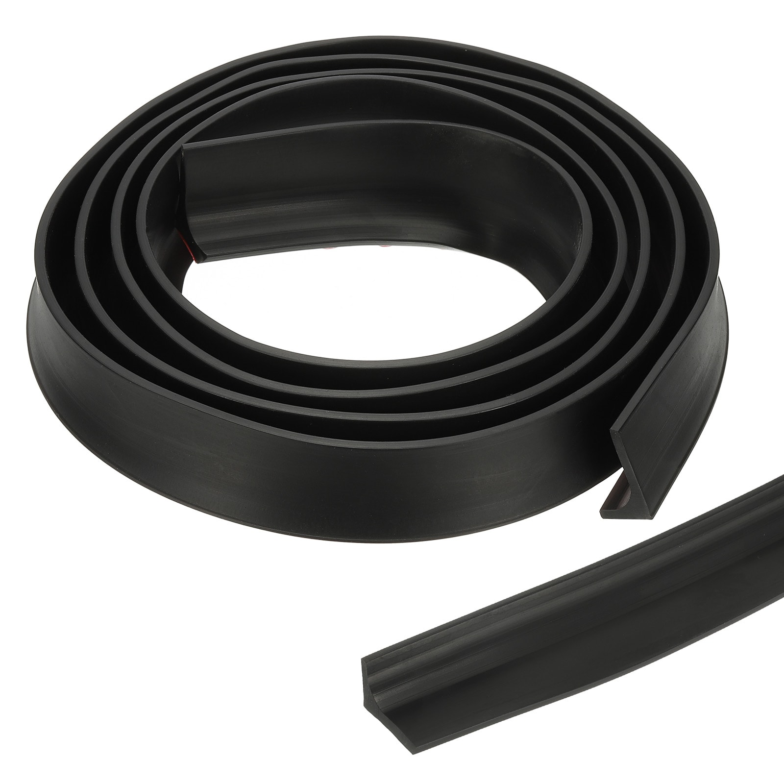 PATIKIL 118-Inch Collapsible Shower Threshold Water Guard Stopper Barrier Self Adhesive Sink Splash Guard for Frameless Shower Door Bottom Black 1.2-Inch Width x 0.6Inch Thick