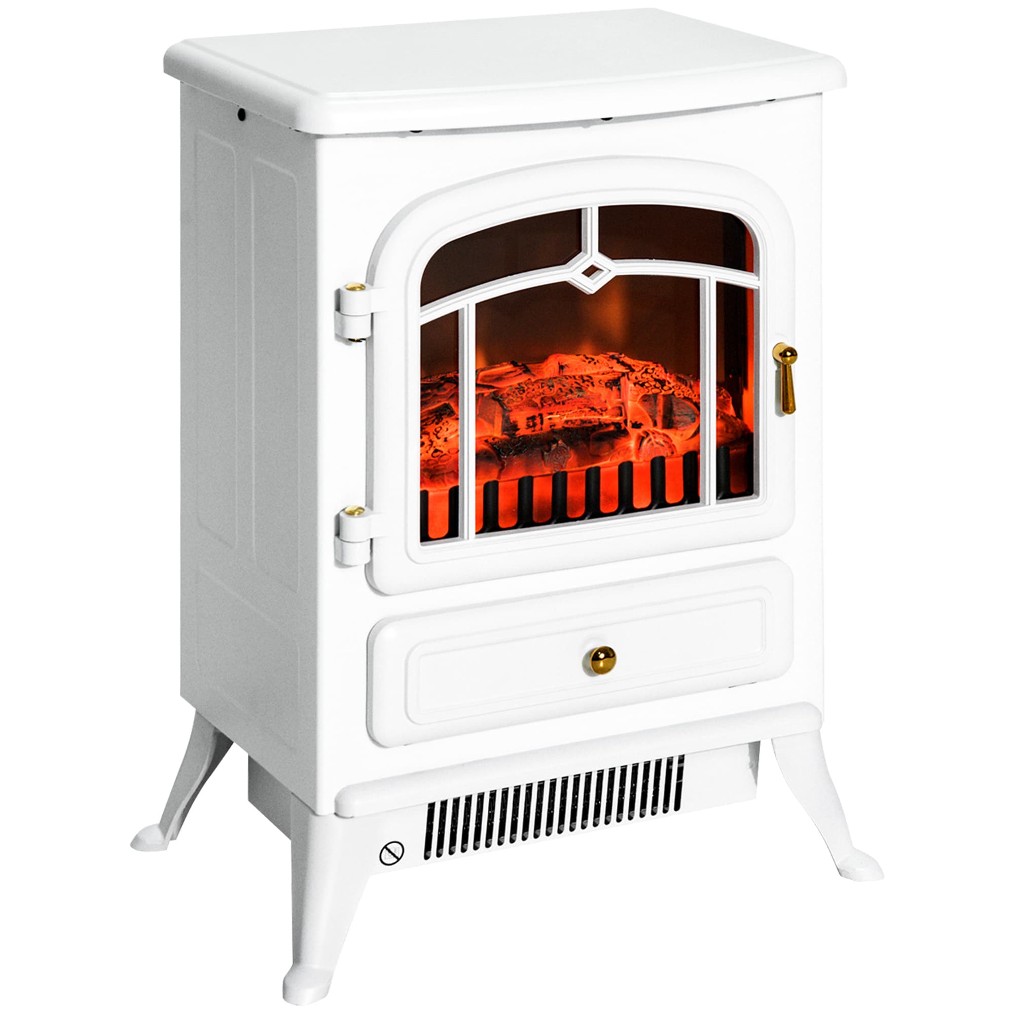 BABOOM BOM-P154800-OR 16.25-Inches W White Free standing Fan-forced Corner Electric Fireplace