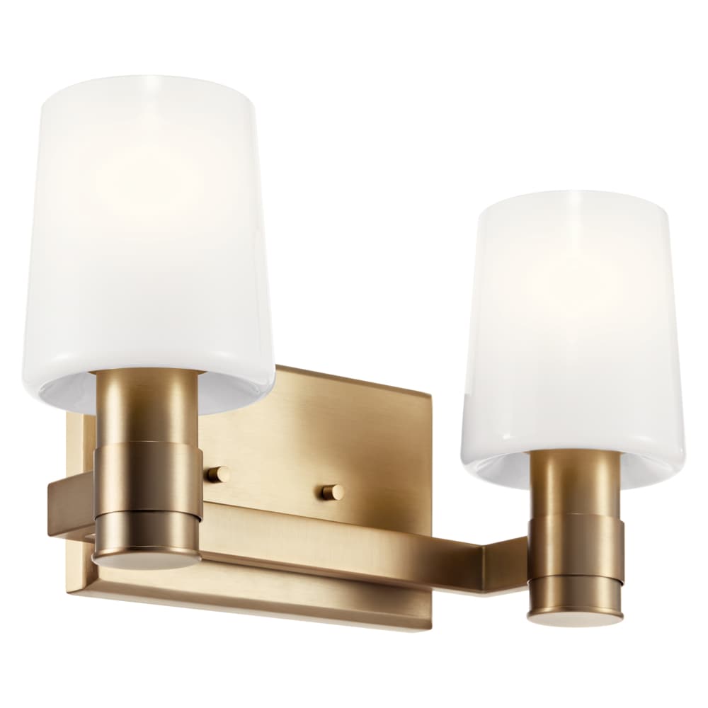 Kichler 55175CPZ Adani 14.5-in 2 -Light Brass Modern/contemporary Vanity light