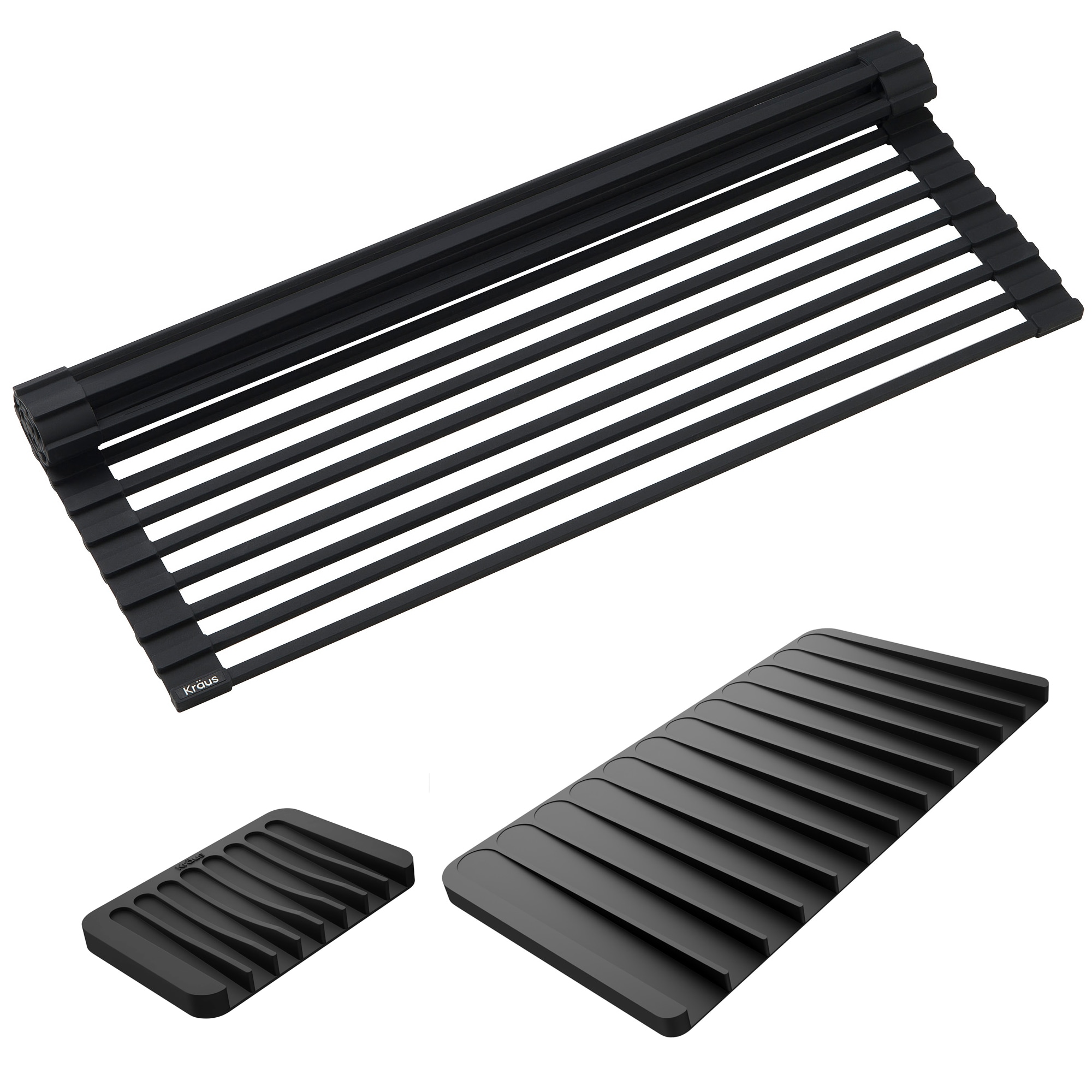 Kraus KDM-KRM-10BL 3 -Pack 12.75-in x 20.5-in Silicone Sink mat