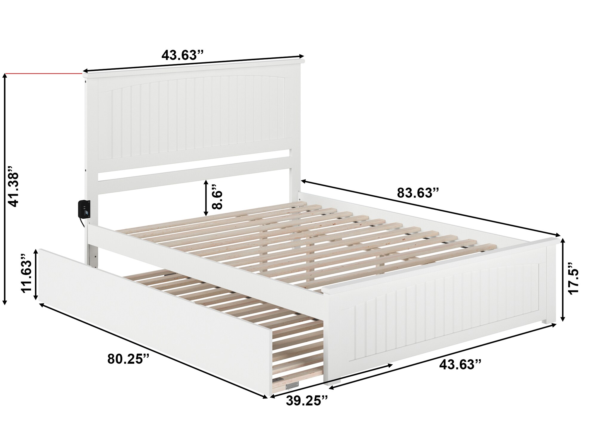 AFI Furnishings Nantucket White Queen Wood Trundle Bed at Lowes.com
