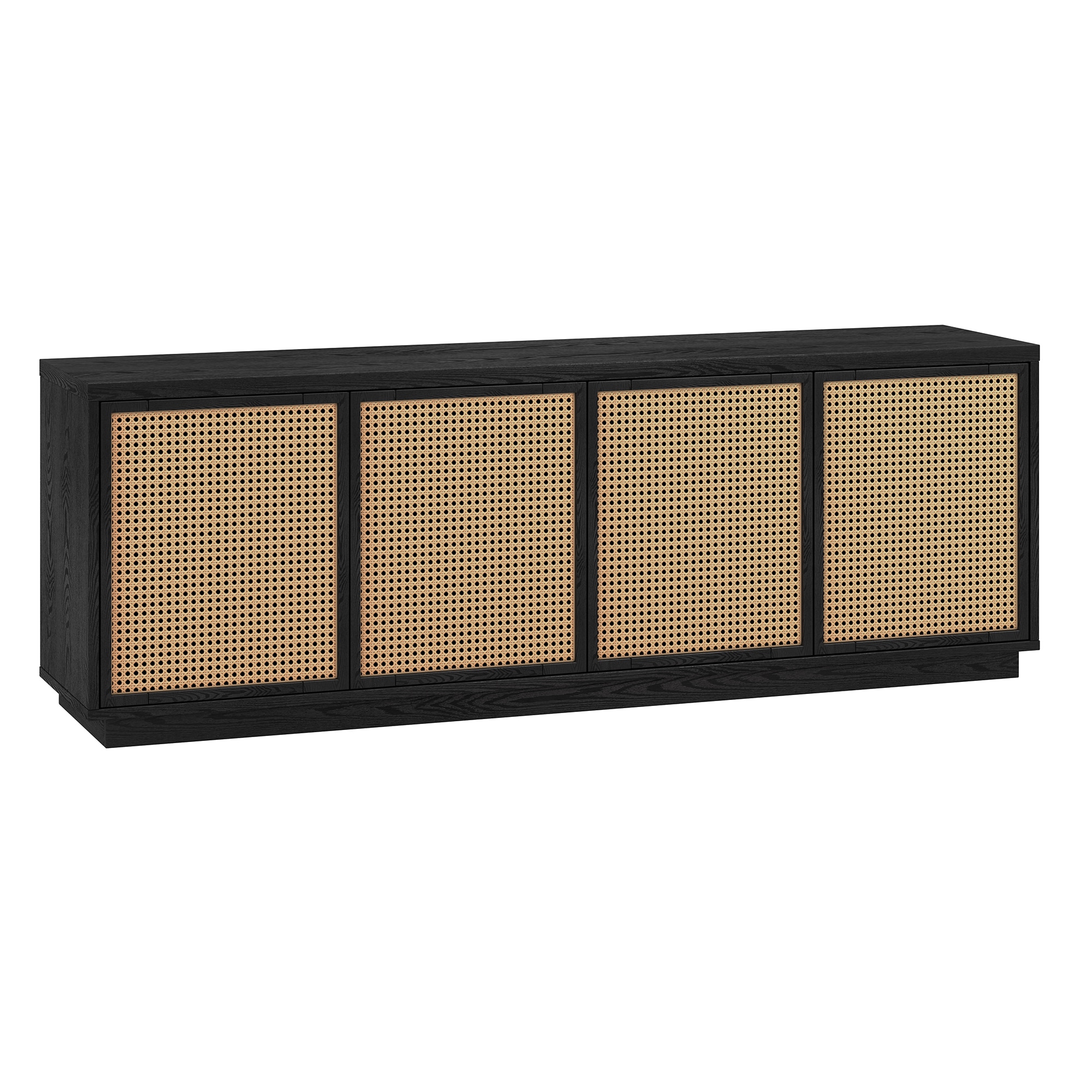 Hailey Home TV2024 Pryce Modern/Contemporary Black Grain TV stand ( Accommodates TVs more than 70-in )