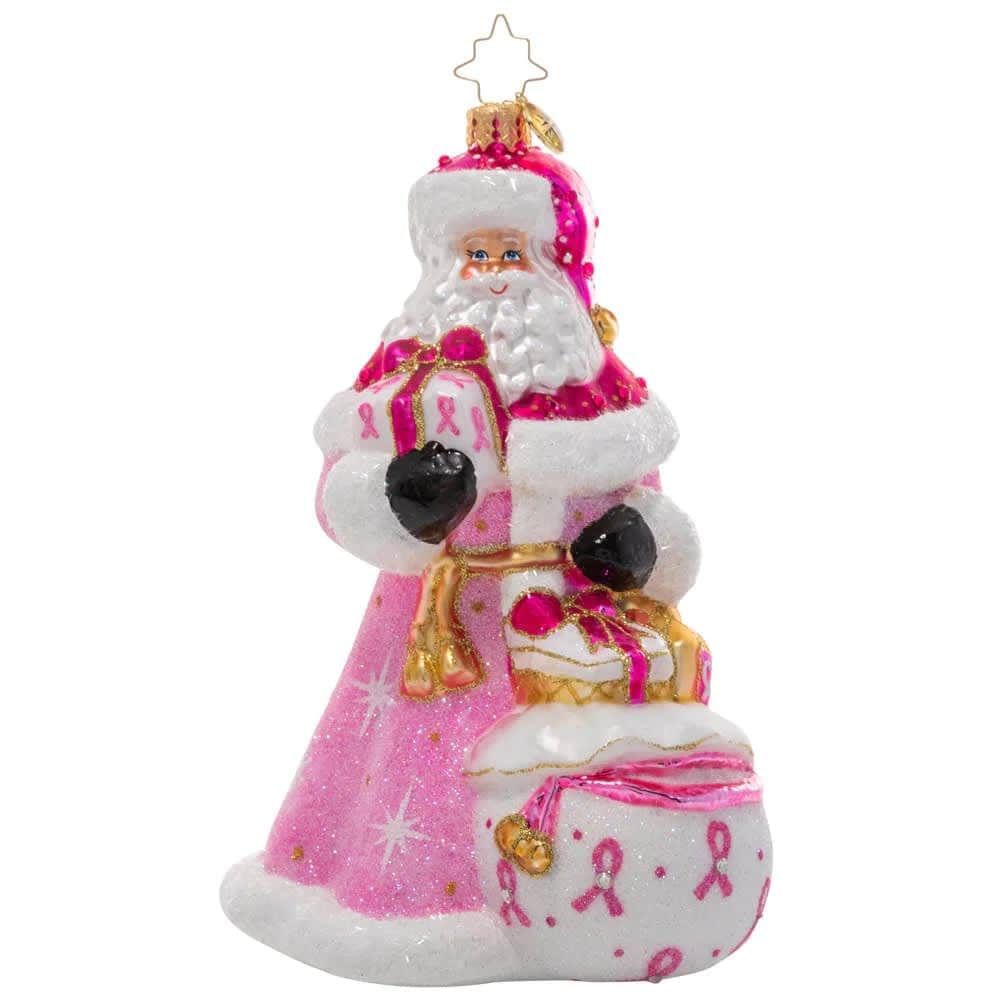 Christopher Radko  Sending Strength Santa Glass Christmas Ornament