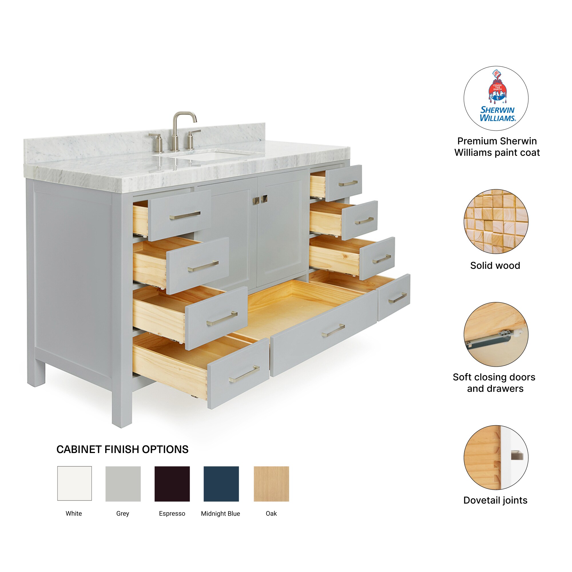 ARIEL A060SCW5RVOGRY Bath-Vanity-Combo - View #5