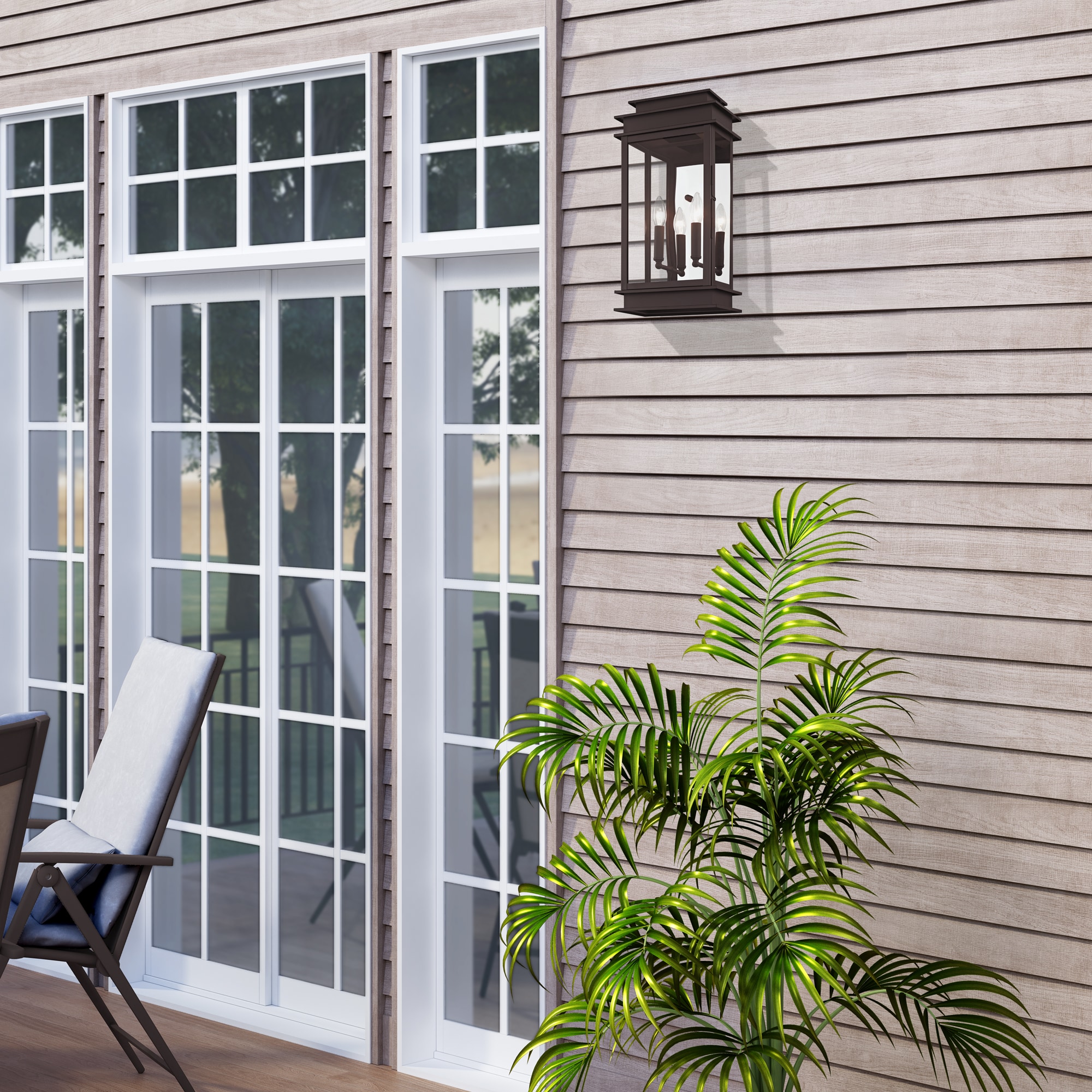 Princeton Classic Bronze 19" Outdoor Wall Lantern with Clear Glass