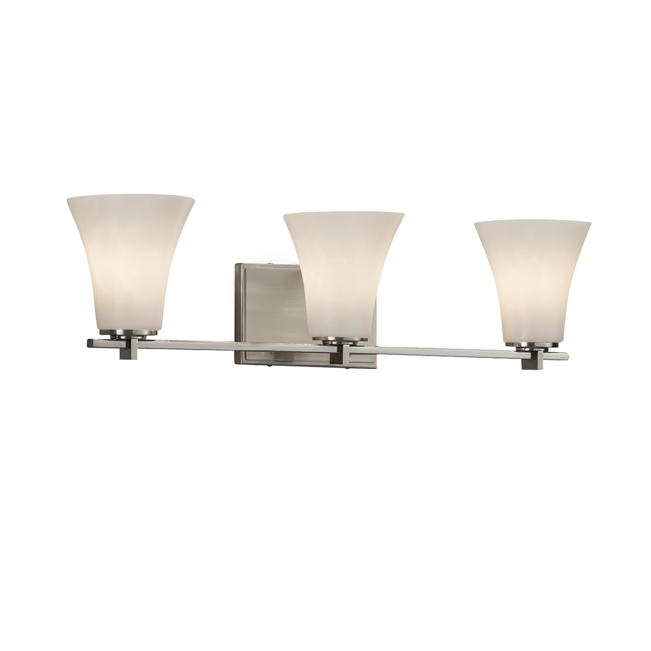 Justice Design Group CLD-8443-20-NCKL Clouds 26-in 3-Light Brushed Nickel Modern/Contemporary Vanity Light