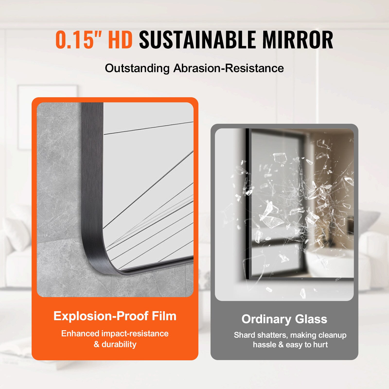 GIVIMO 30-in by 48-in Wall Mounted Makeup Mirror in Brushed Aluminum ...