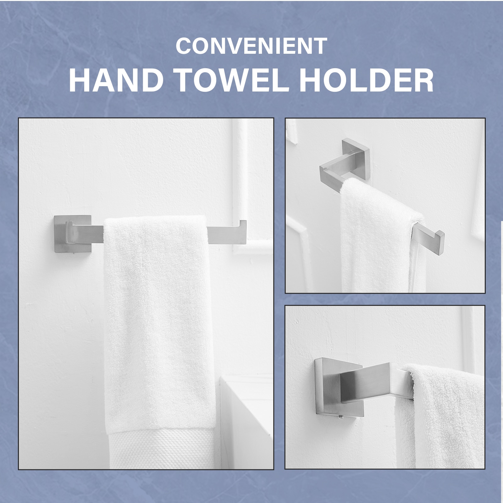 Brushed Nickel 24-Inch Adjustable Metal 4-Piece Bath Hardware Set