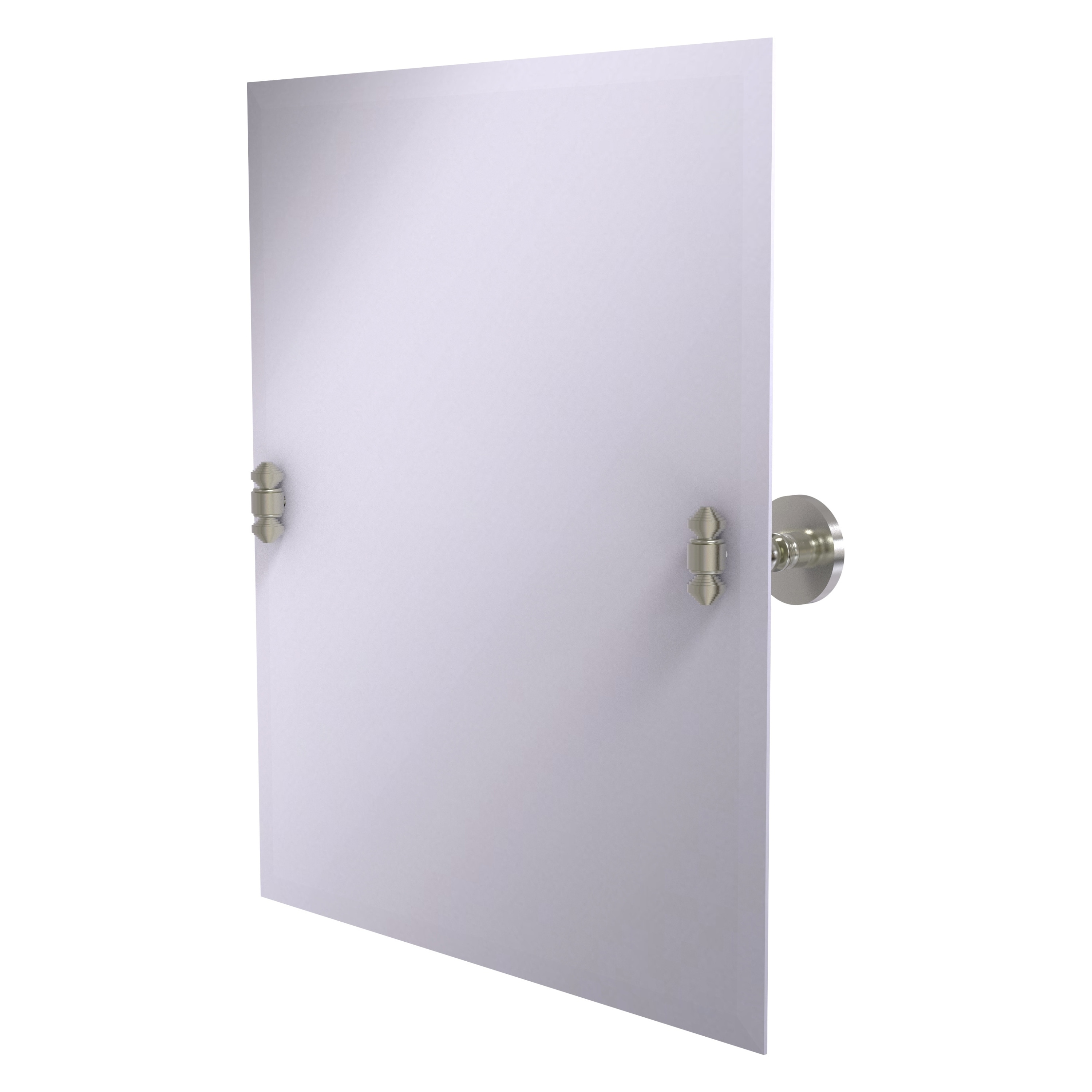 Allied Brass SB-92-SN Southbeach 21-Inches x 26-Inches Beveled Frameless Rectangle Tilting Bathroom Vanity Mirror ( Satin Nickel )