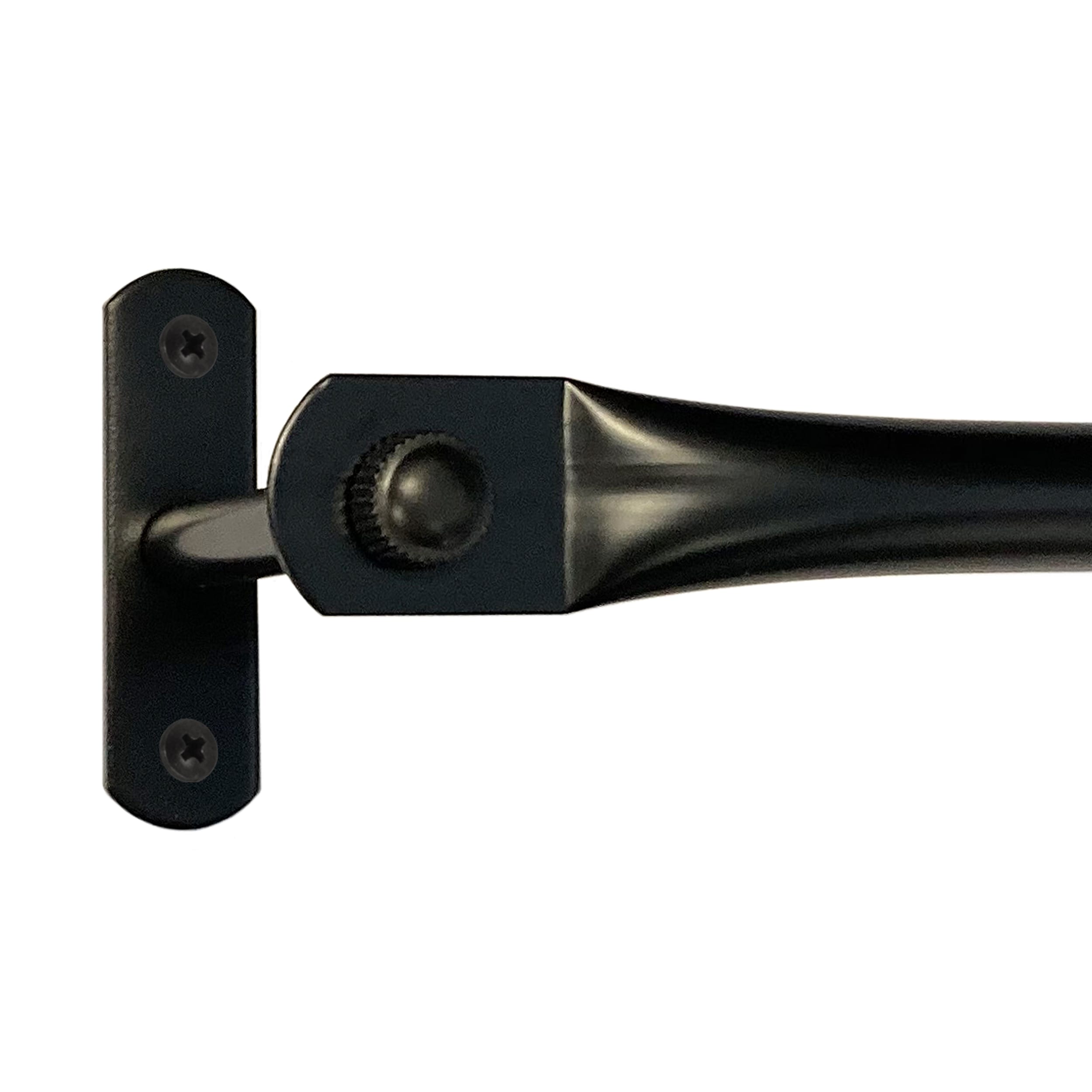 Black Adjustable Metal Curtain Rod with Finials