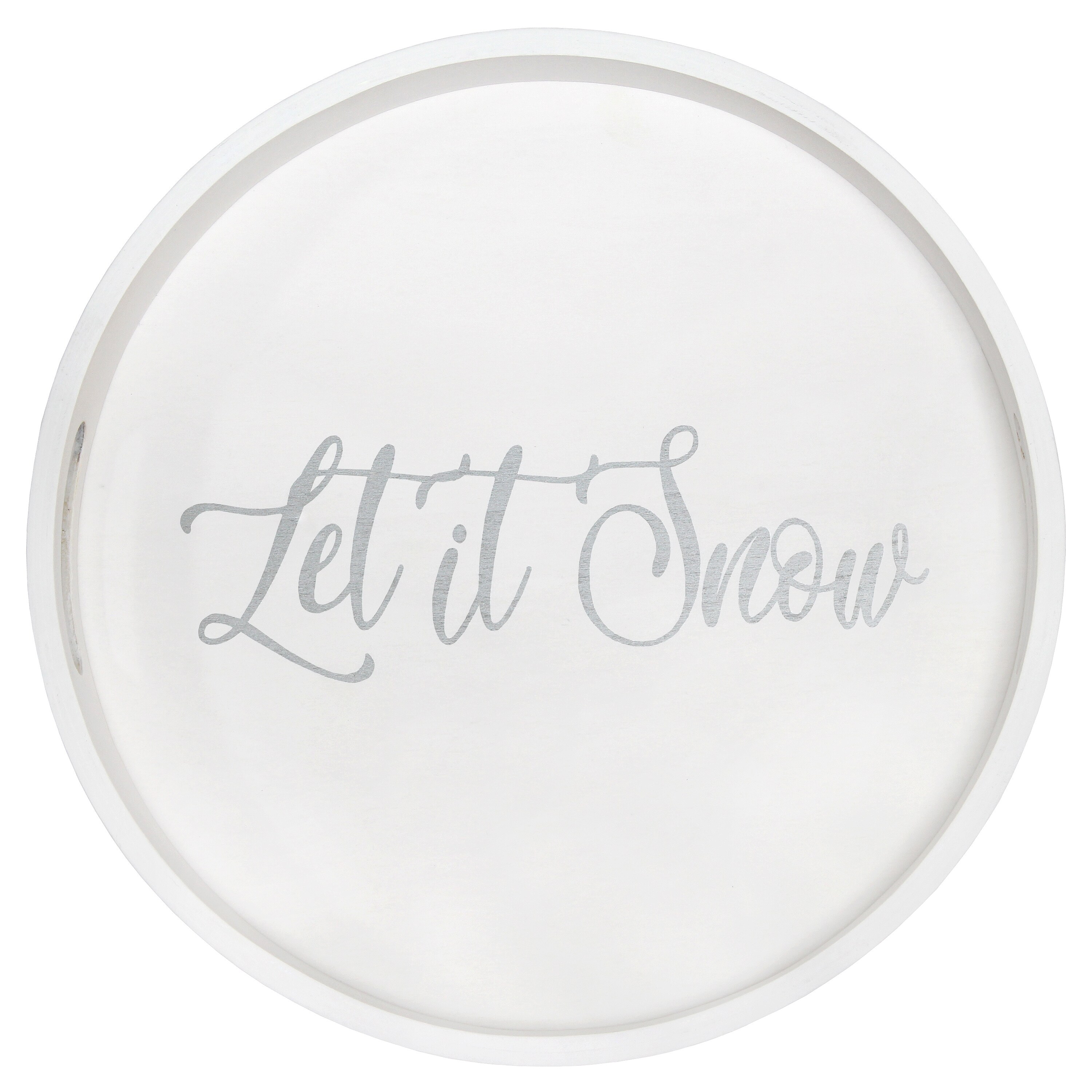 Elegant Designs HG2013-WLS 13.75-in x 13.75-in White Wash Round Serving Tray