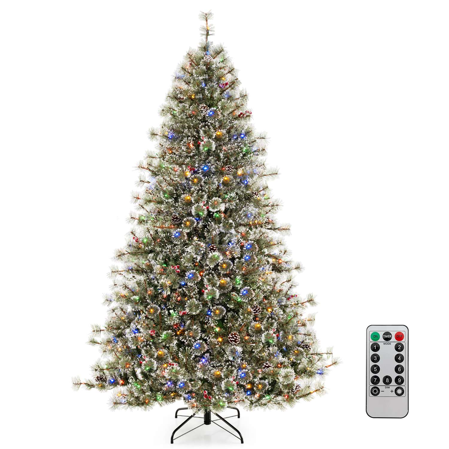 Costway HCST04647 7.5 FT Artificial Christmas Tree with  360° Quick Power Connector 1086 Pine Needles