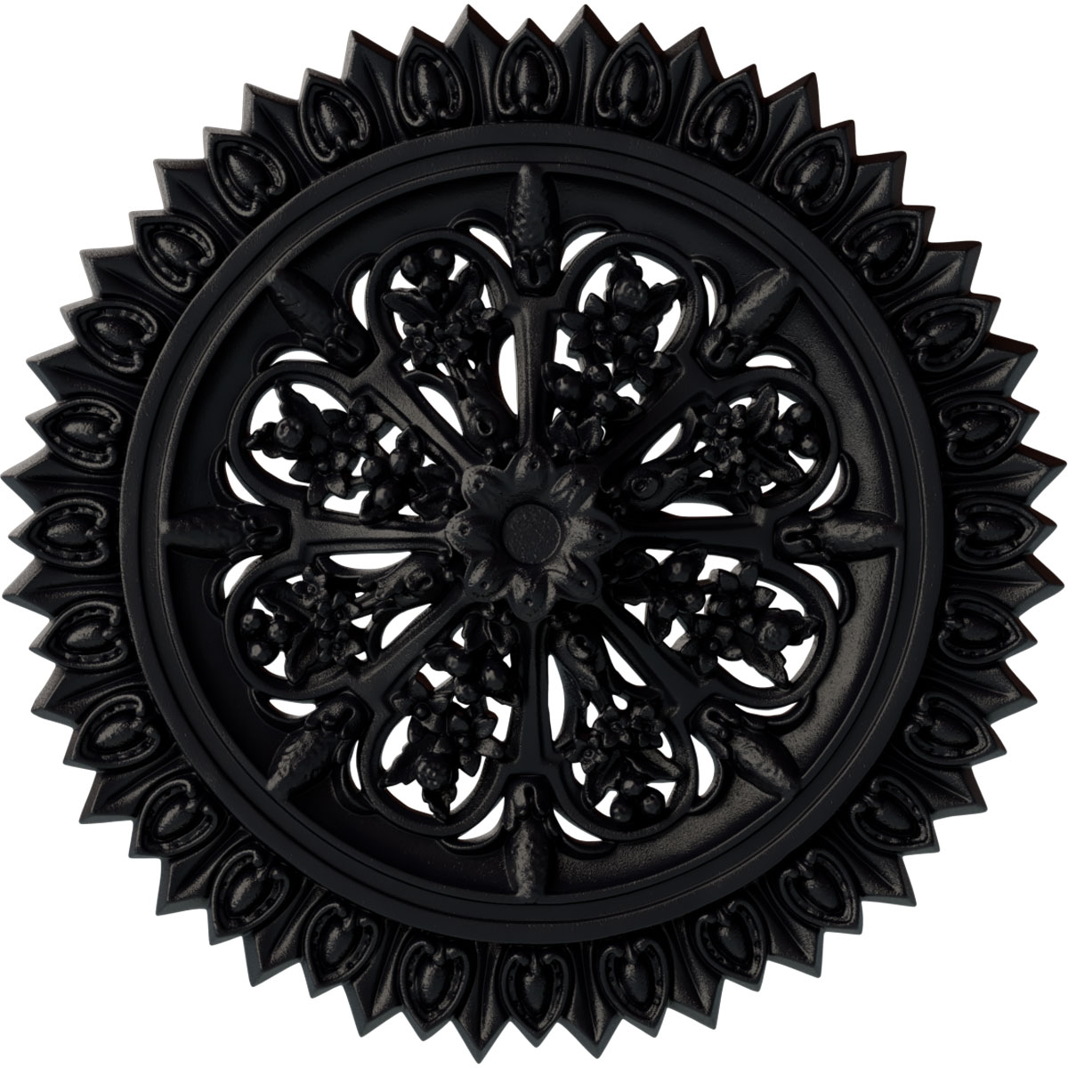Ekena Millwork CM24LASGS Lariah 24.75-in W x 24.75-in L Painted Steel Gray Polyurethane Whole Ceiling Medallion
