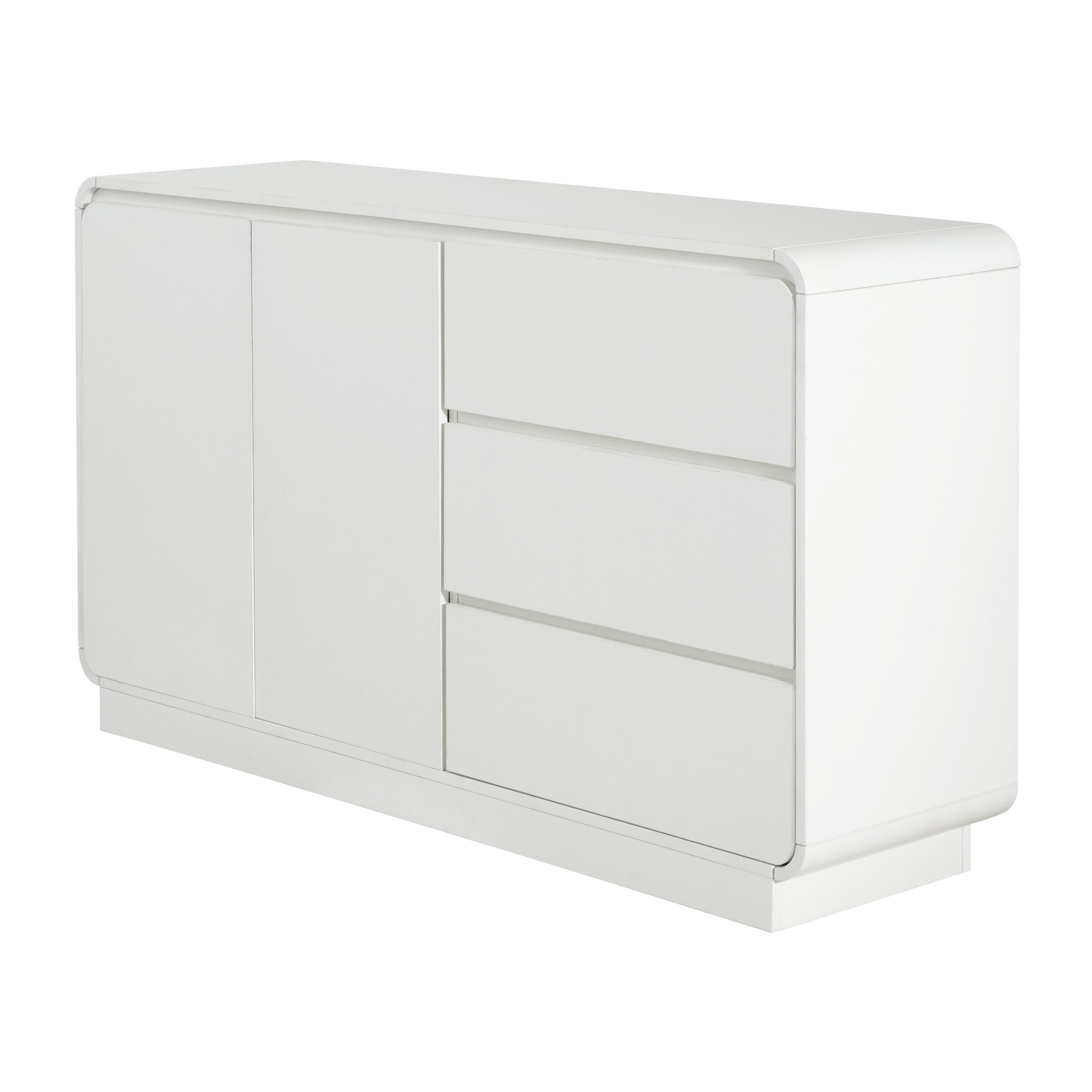 GLANZEND 55.12 in L x 15.75 in W x 32.28 in H White MDF Modern ...