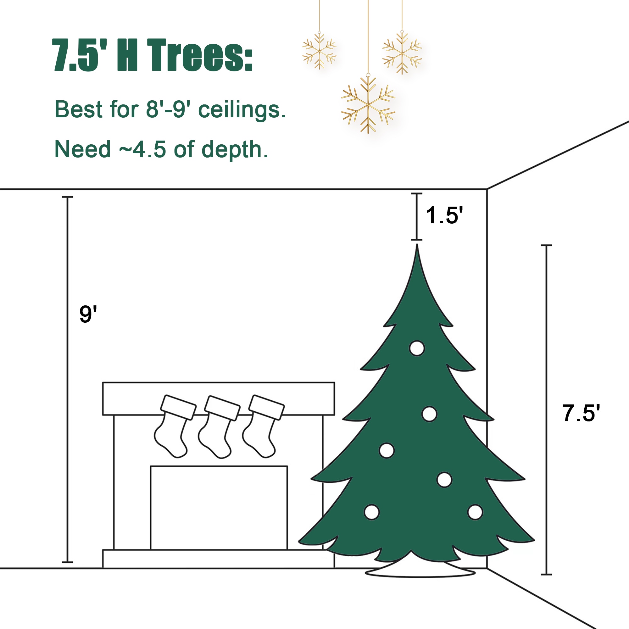 LuxenHome WHAP1805 Artificial-Christmas-Trees - View #15