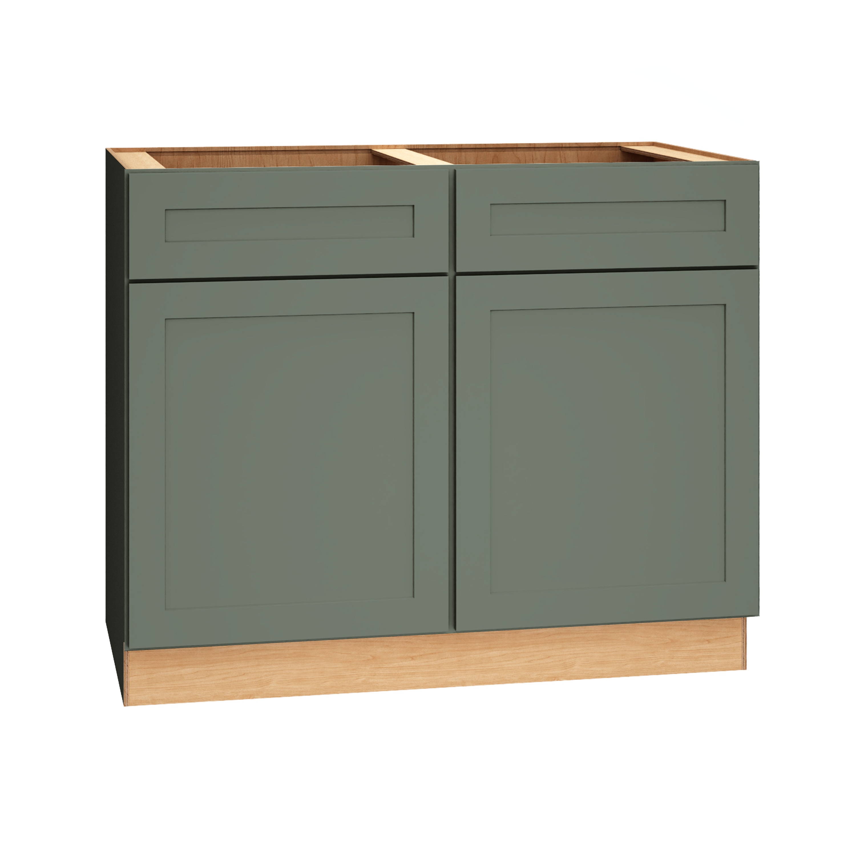 Diamond Express 61H-SB42 Jamestown 42-in W x 34.5-in H x 24-in D Retreat Green Sink Base Fully assembled Plywood Cabinet (Recessed Panel Shaker)