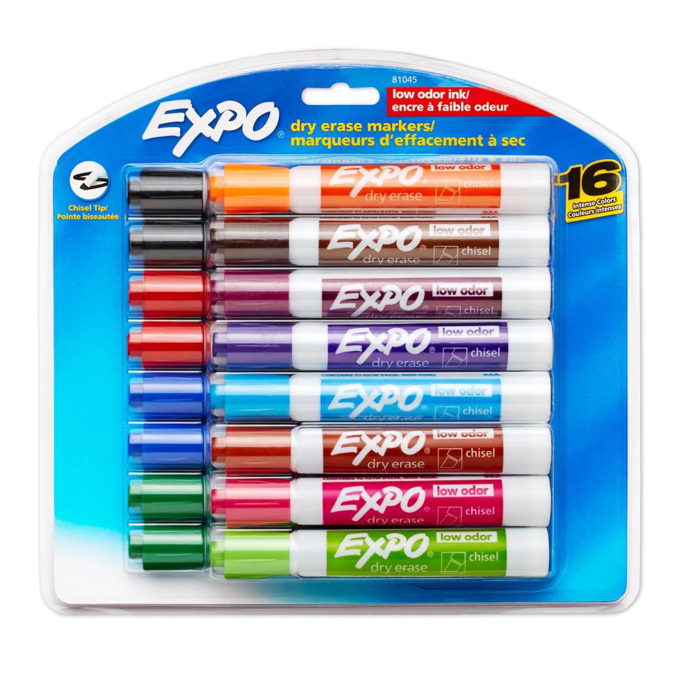 EXPO Low-Odor Dry-Erase Marker, Broad Chisel Tip, Assorted Colors (1  Marker) - WRIGO