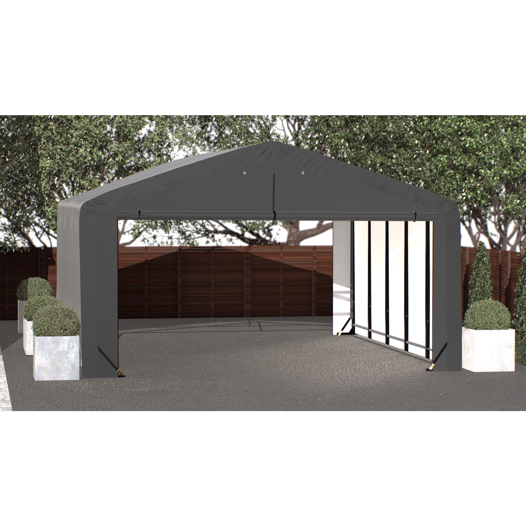 ShelterLogic 20-ft x 23-ft Metal 2-car Garage Building #SQAADD0103C02002312