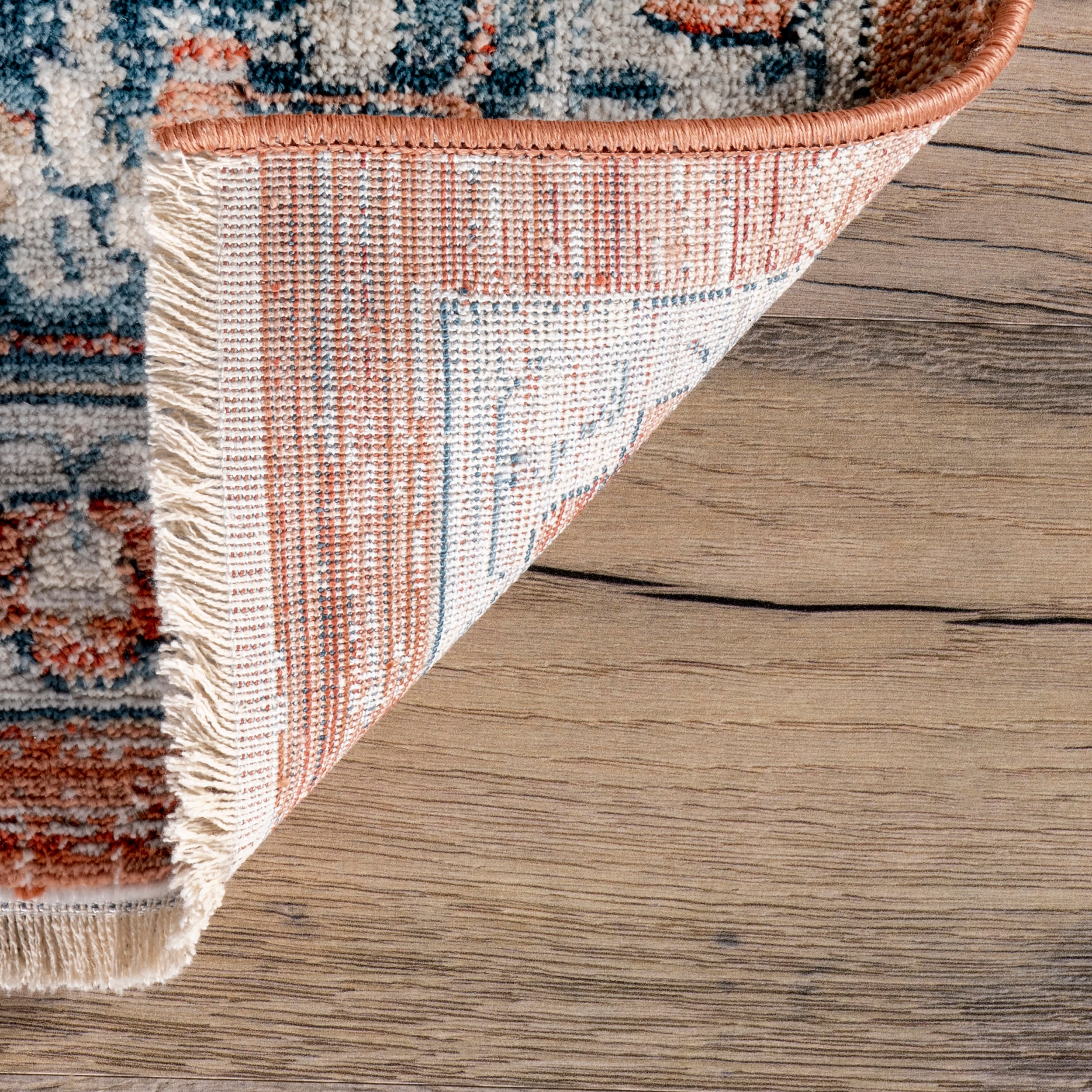 Reversible Orange Medallion 4' x 6' Synthetic Area Rug
