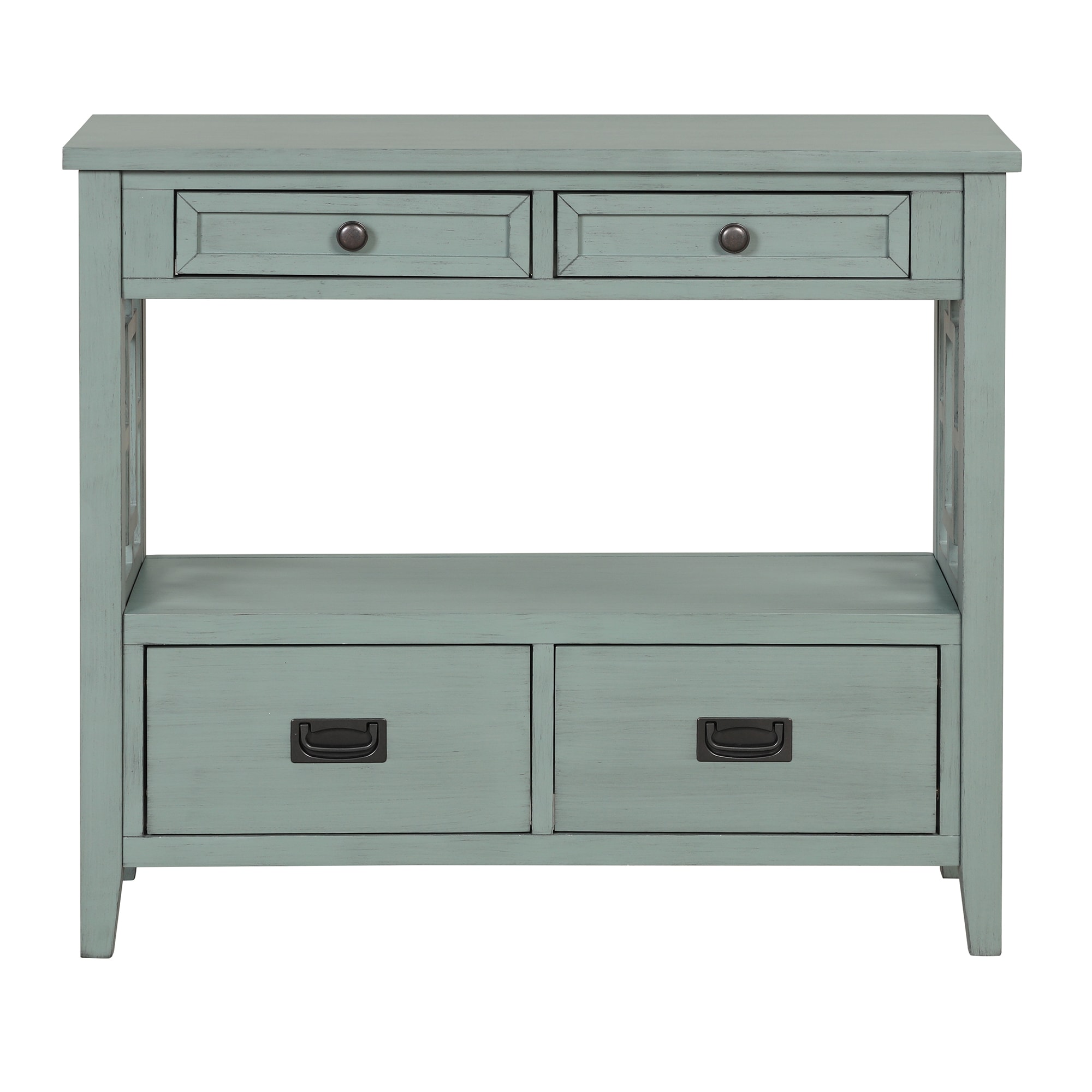 Bybafun YC0900029 Rustic Retro Blue Console table