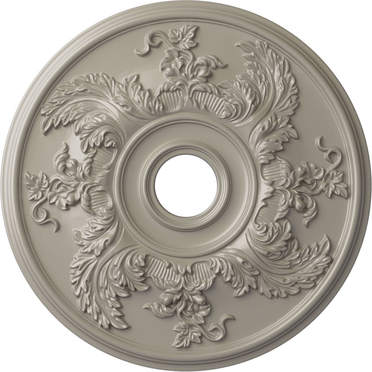 Ekena Millwork CM23ACPWS Acanthus Twist 23.625-in W x 23.625-in L Painted Pearl White Polyurethane Whole Ceiling Medallion