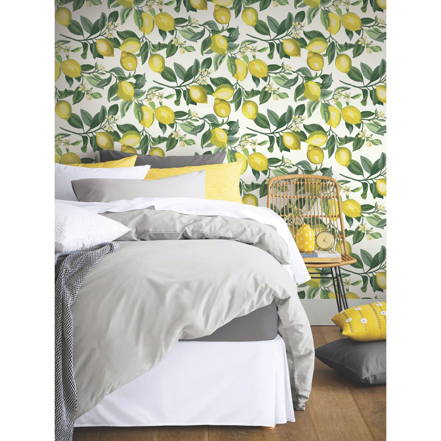 RoomMates RMK11655WP 28.18-Sq. Feet White Vinyl Novelty Self-adhesive Peel and Stick Wallpaper
