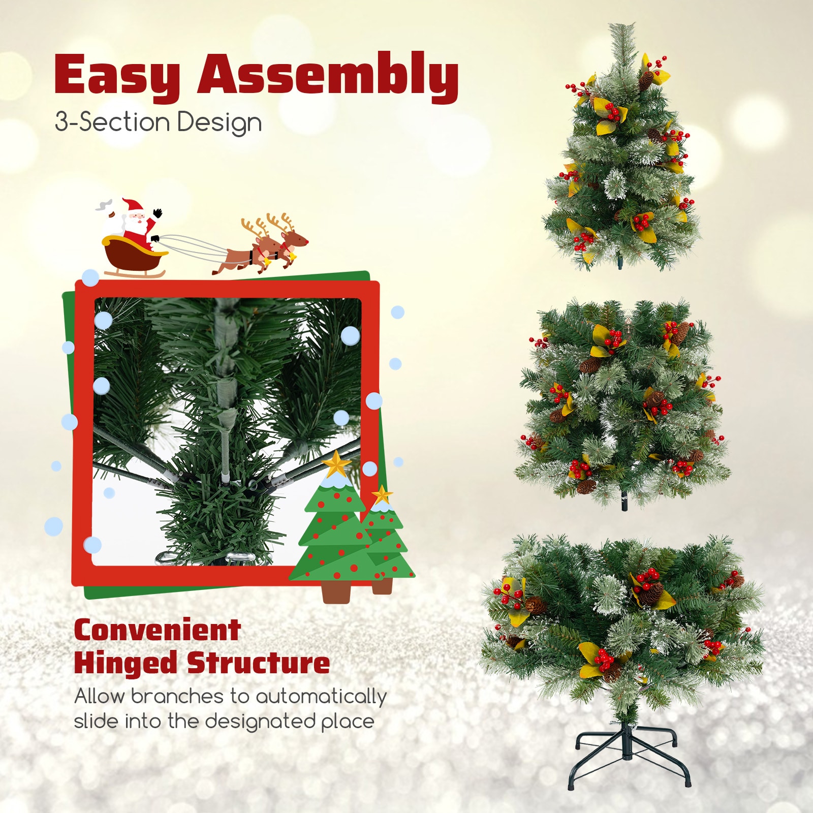 WELLFOR TX-HGY-10009US Artificial-Christmas-Trees - View #5
