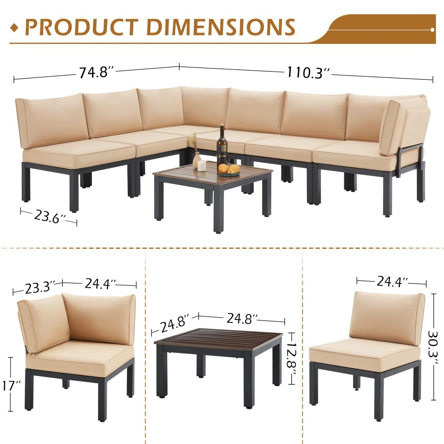 AECOJOY 16077BK-LS01 Patio-Sofas-Daybeds - View #6