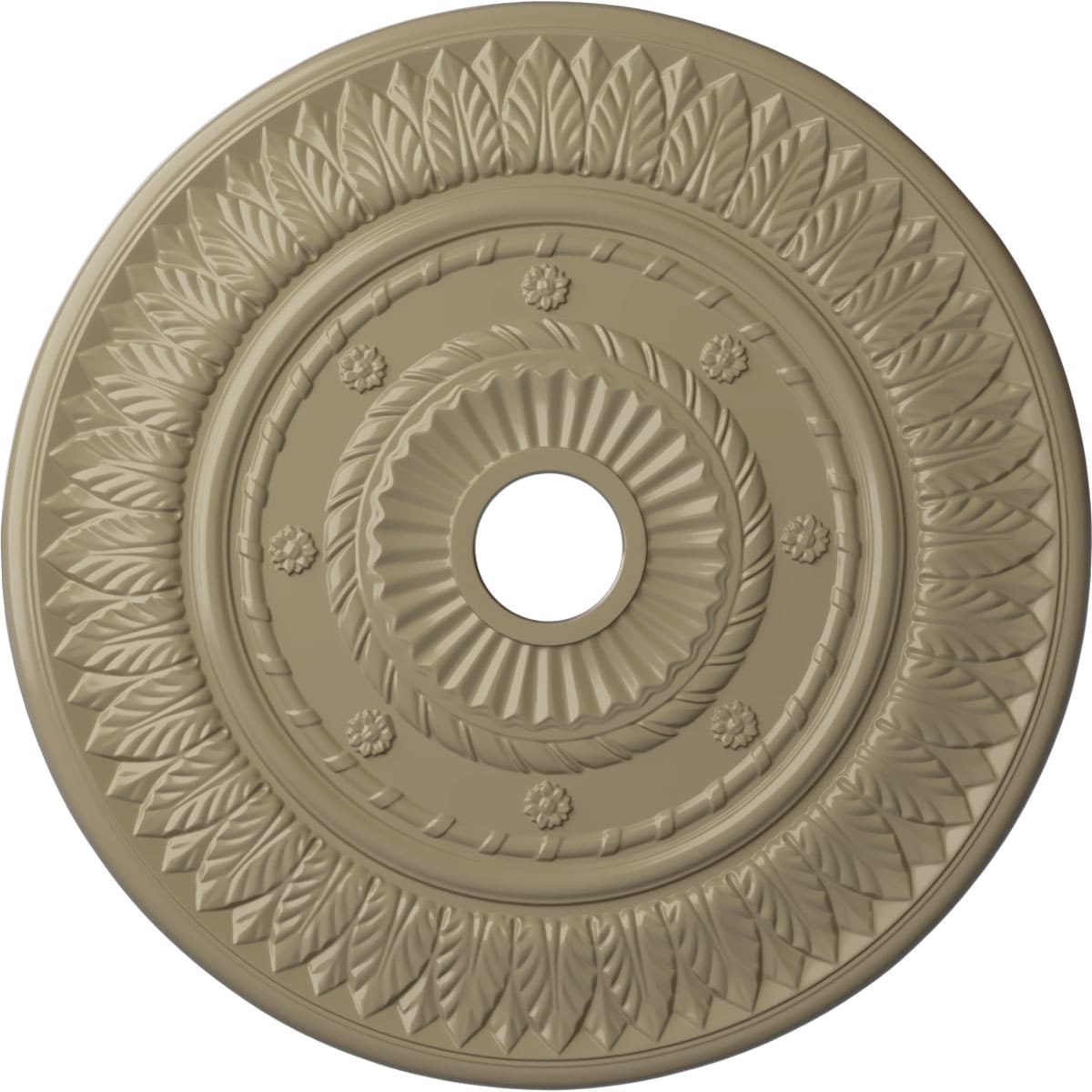 Ekena Millwork CM26LFGDF Leaf 26.75-in W x 26.75-in L Painted Gobi Desert Polyurethane Whole Ceiling Medallion
