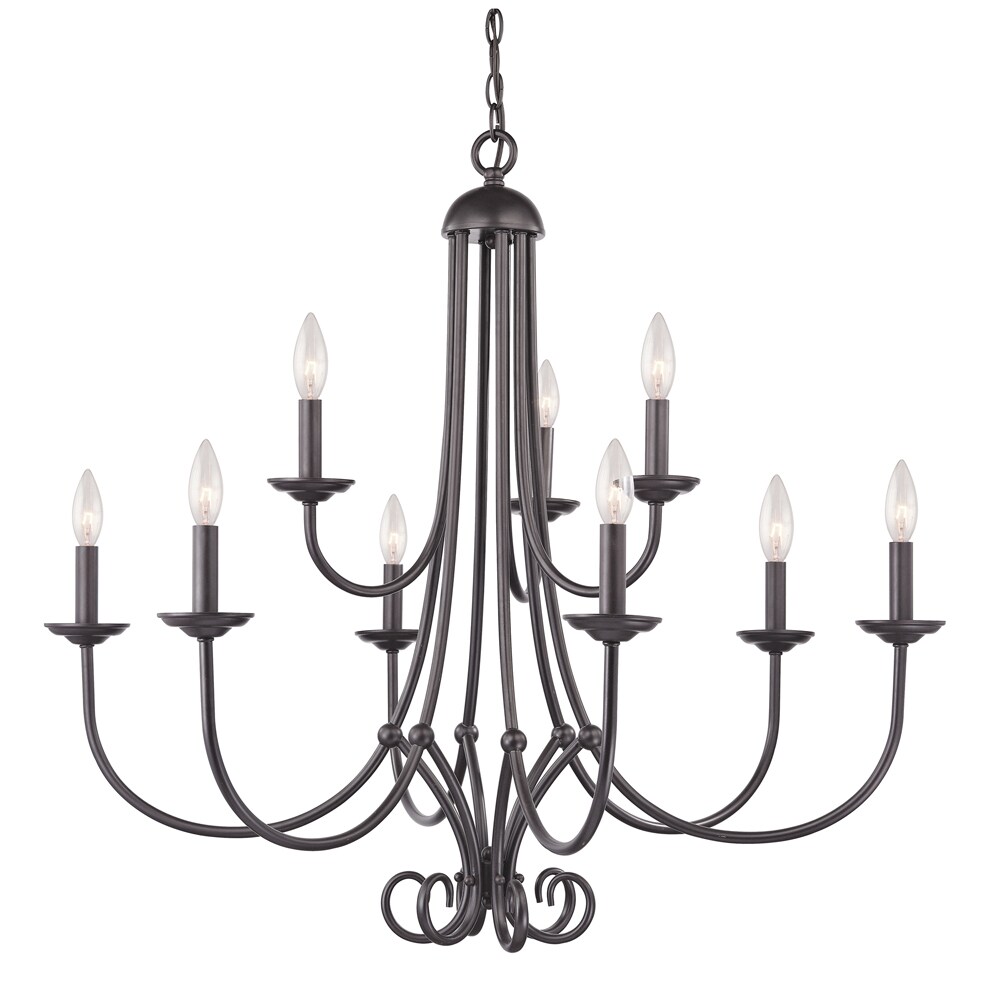 Westmore Lighting CH905110 Weatherly 9-Light Oil Rubbed Bronze Transitional Dry rated Chandelier