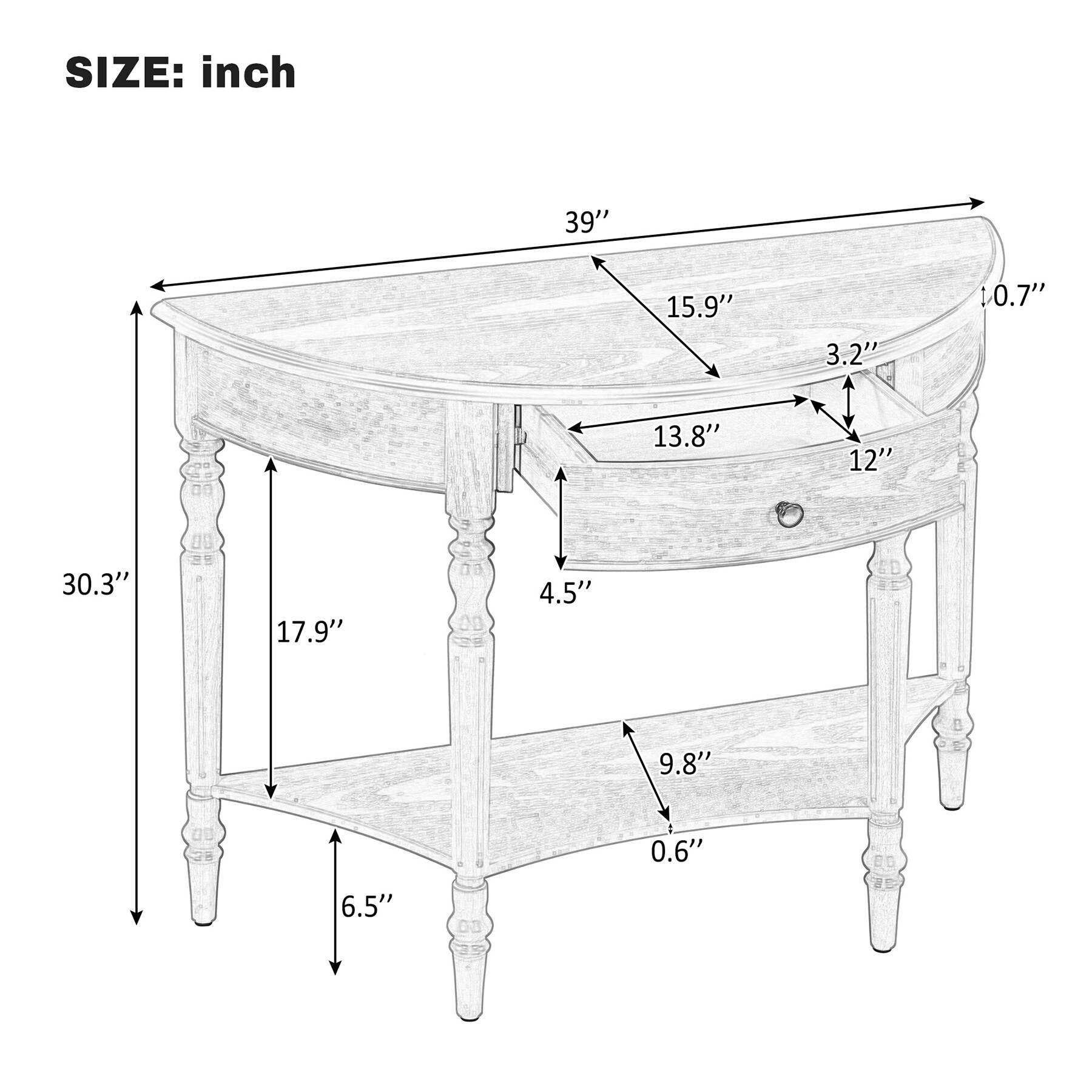 SINOFURN SYB930064WD Console-Sofa-Tables - View #3