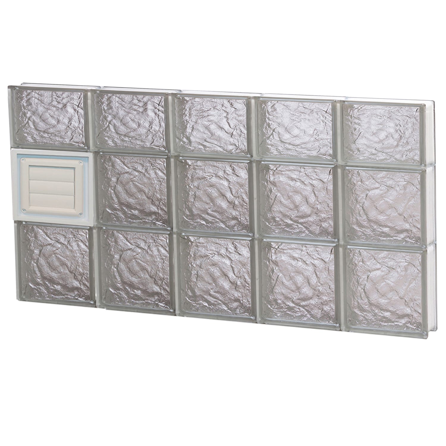 REDI2SET D4022IS Ice Glass 38-3/4-in x 21-1/4-in Frameless Replacement Dryer vent Glass Block Window