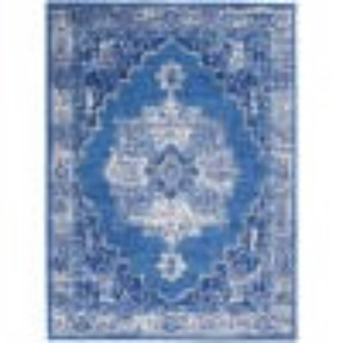 HomeRoots 4000385840 6 x 9 (ft) Polypropylene Navy Rectangular Indoor Floral Area rug