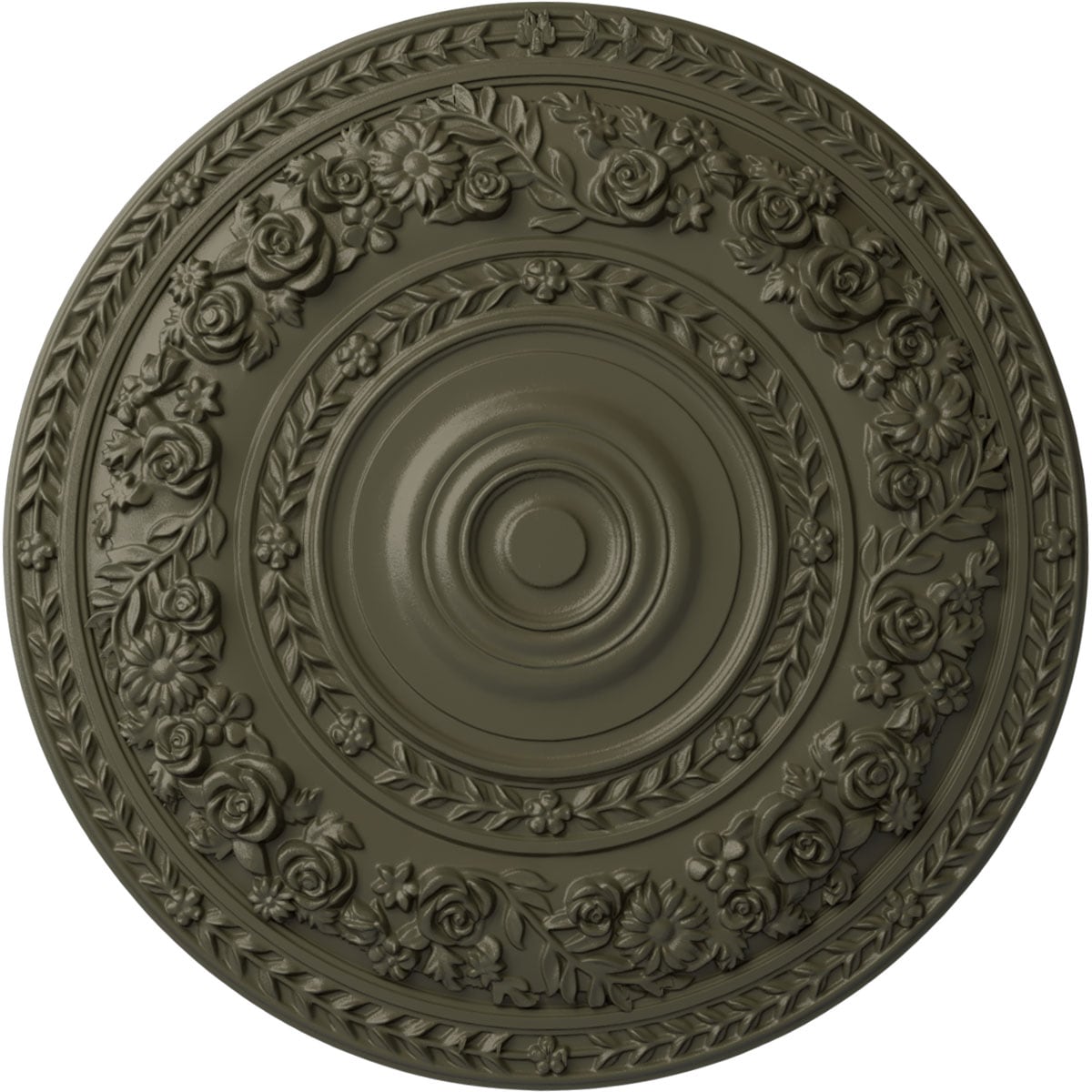 Ekena Millwork CM33ROWHF Rose 33.875-in W x 33.875-in L Painted Witch Hazel Polyurethane Whole Ceiling Medallion