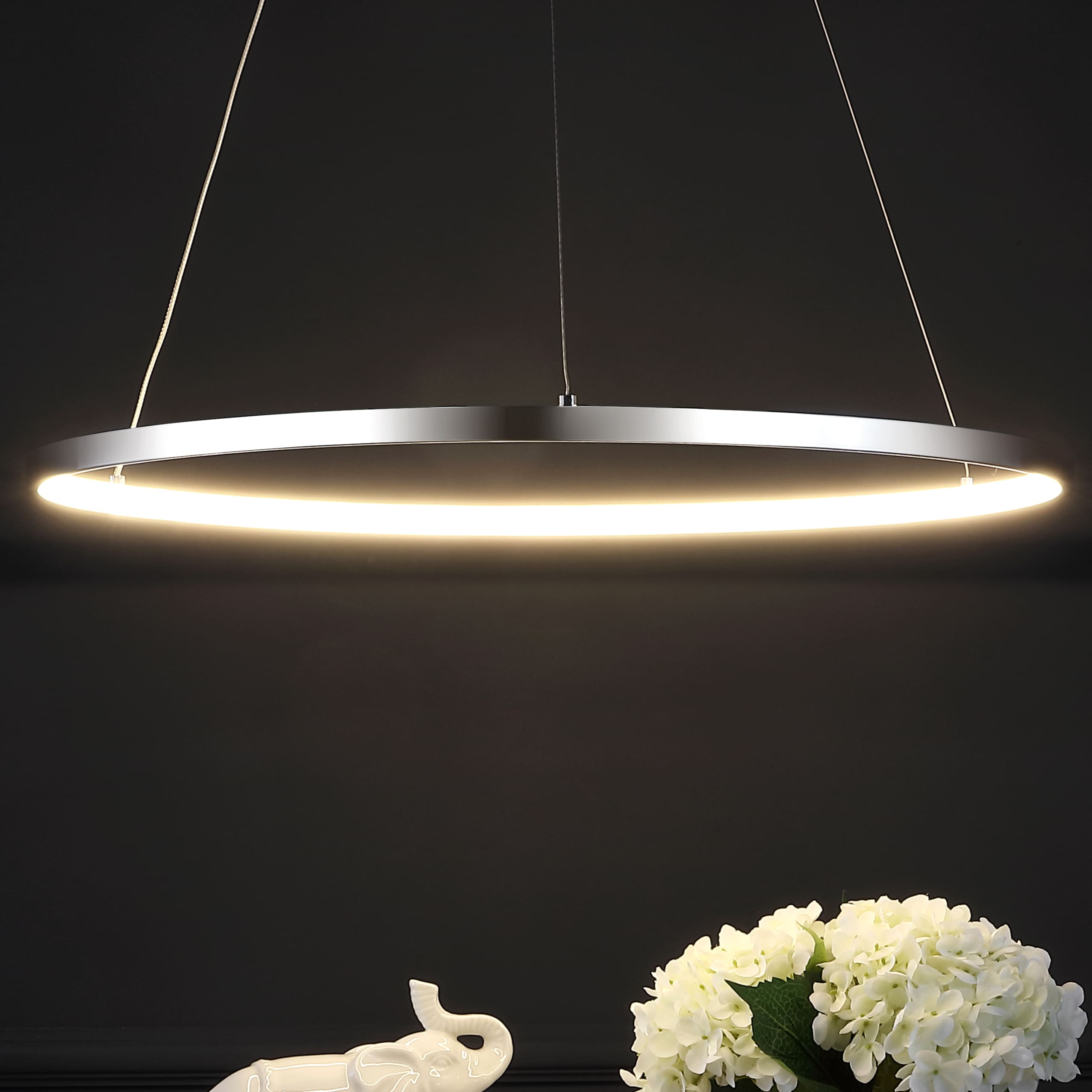 JONATHAN  Y JYL7203C Brice 23.75" Iron Integrated Bohemian 1 -Light Chrome Modern/contemporary Tiered Integrated LED Large Hanging Pendant light