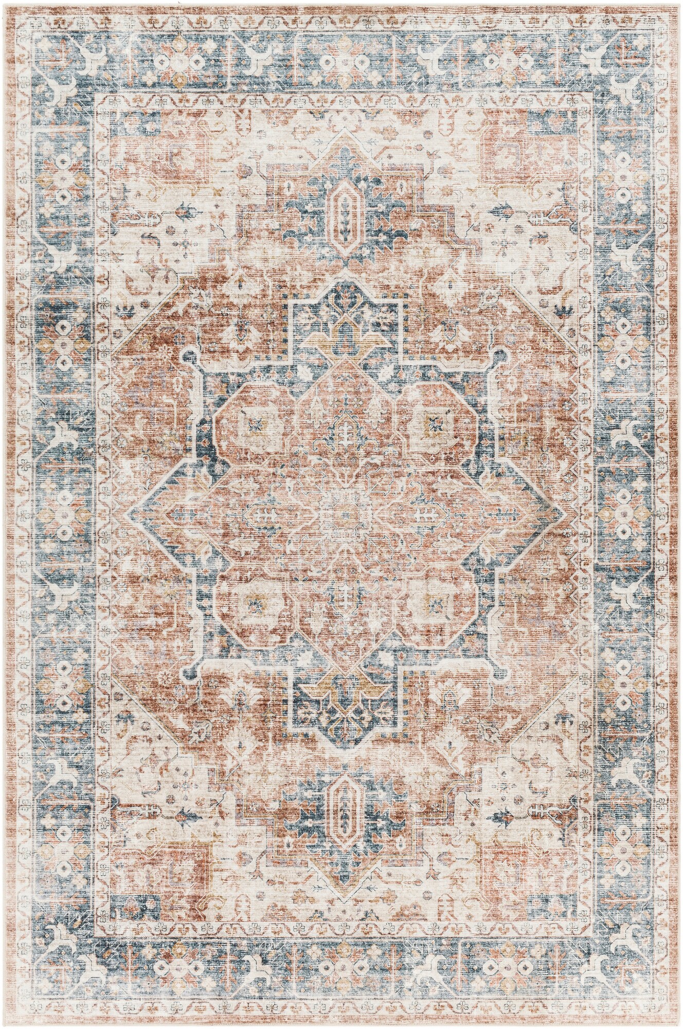 Surya Lavable 3 X 4 (ft) Burnt Orange Indoor Medallion Oriental Area Rug in  the Rugs department at