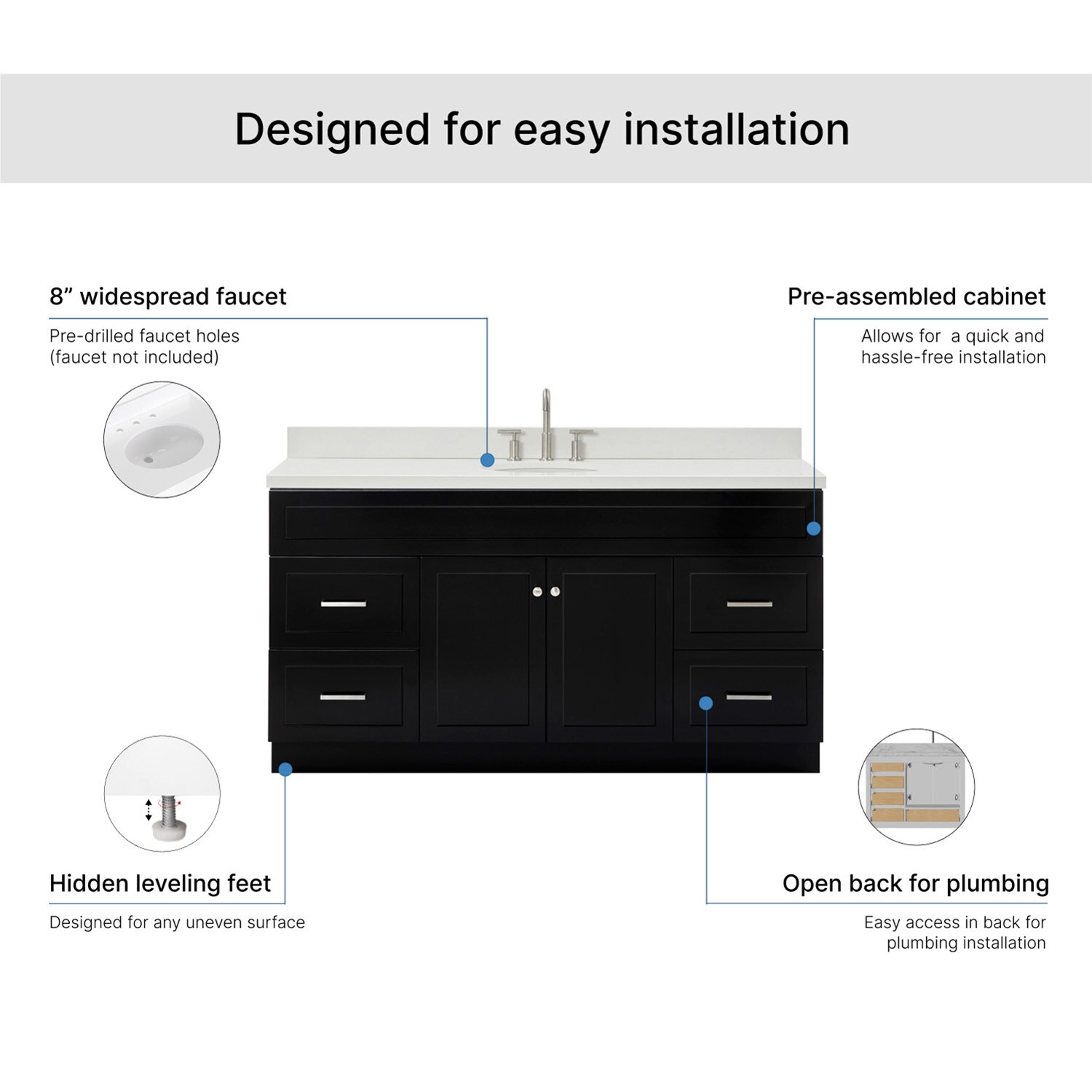 ARIEL F067SWQOVOBLK Bath-Vanity-Combo - View #6