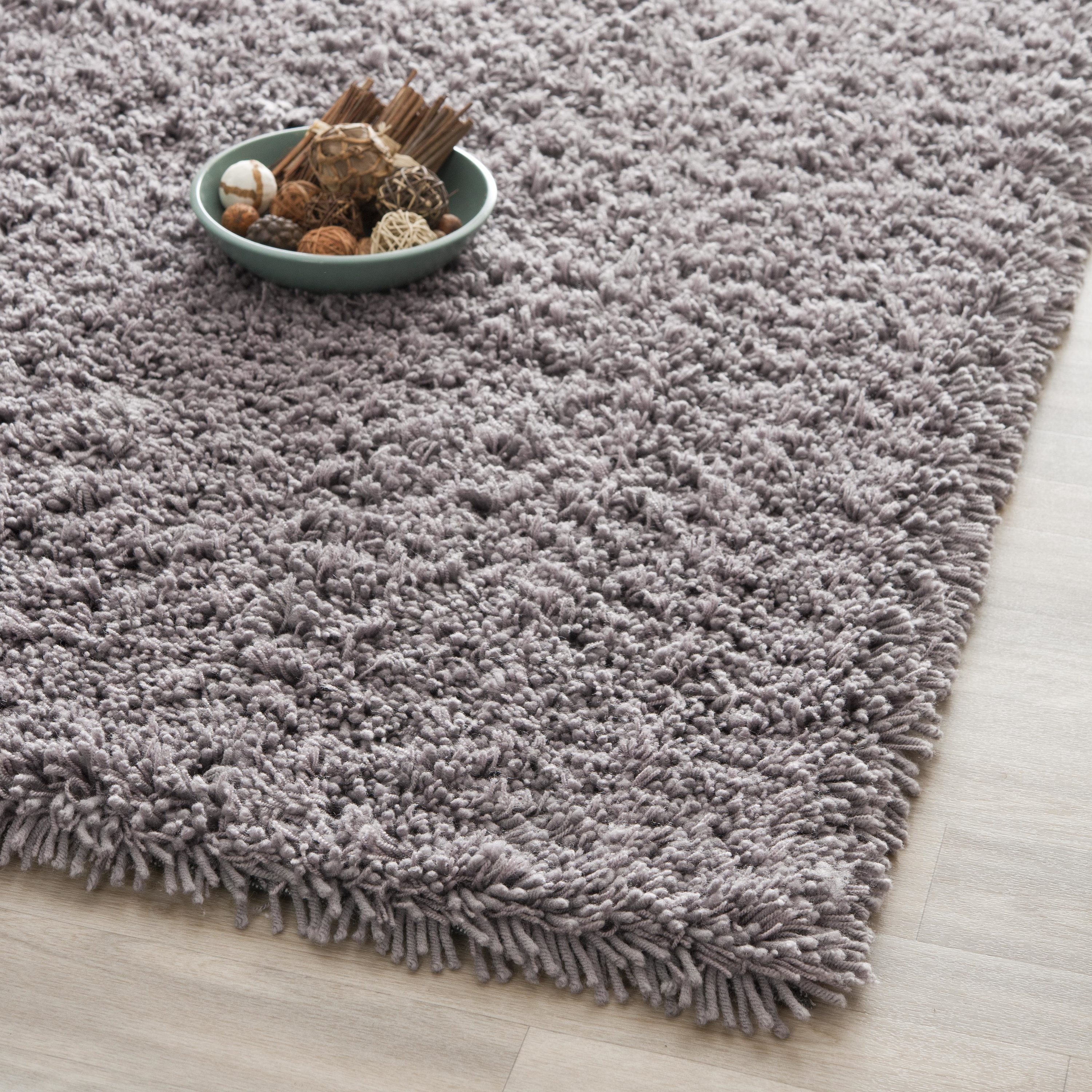 Safavieh Ultra Shag 4 x 6 Gray Indoor Solid Area Rug in the Rugs