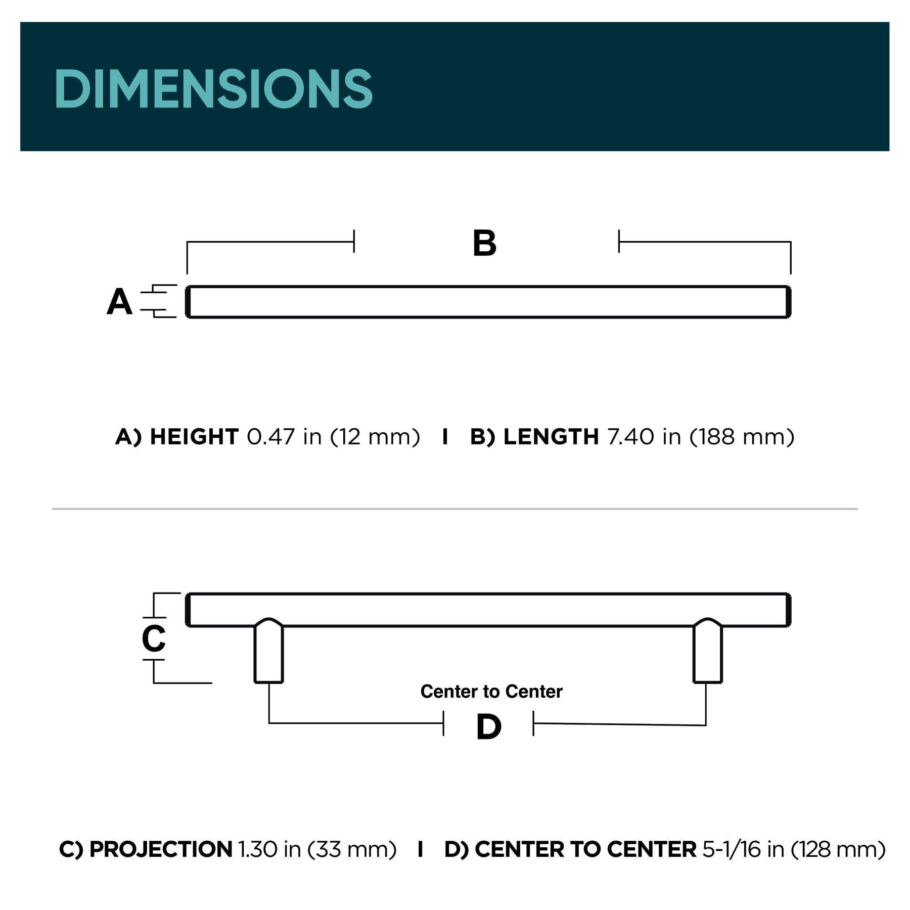 Origin 21 BAR128W-PC-C Cabinet-Pulls - View #7