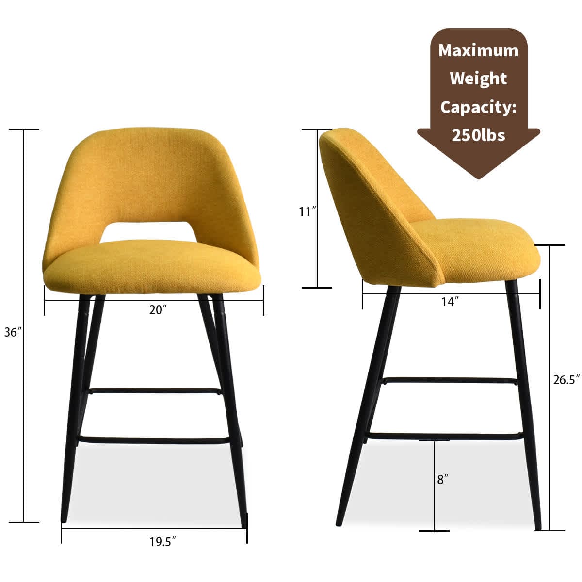 Maison Boucle EDWIN-MIDBAR-YE-4 stools - View #3