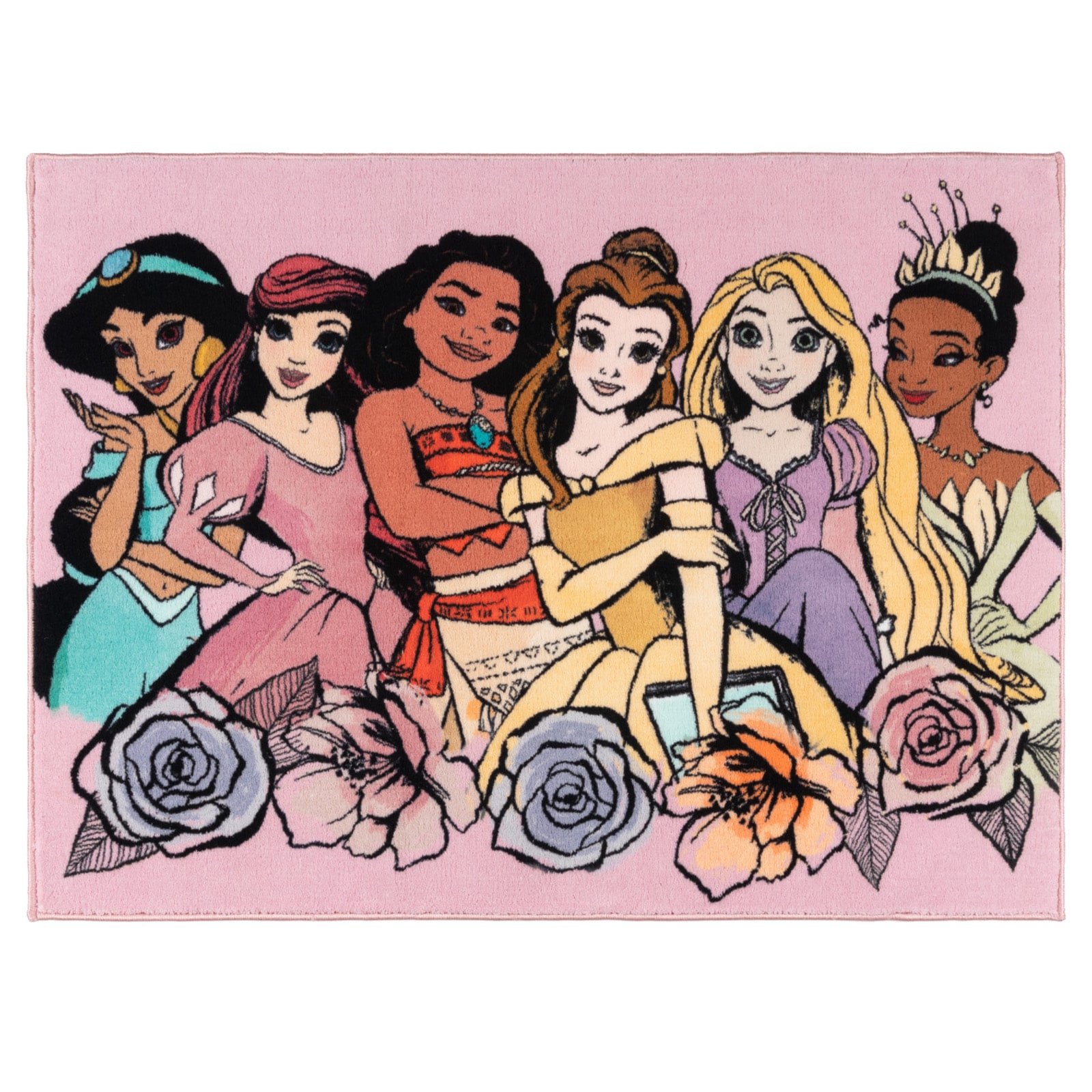 Disney 19863 Princesses 3 x 5 (ft) Polyester Princess Group Plush Rectangular Indoor Area rug