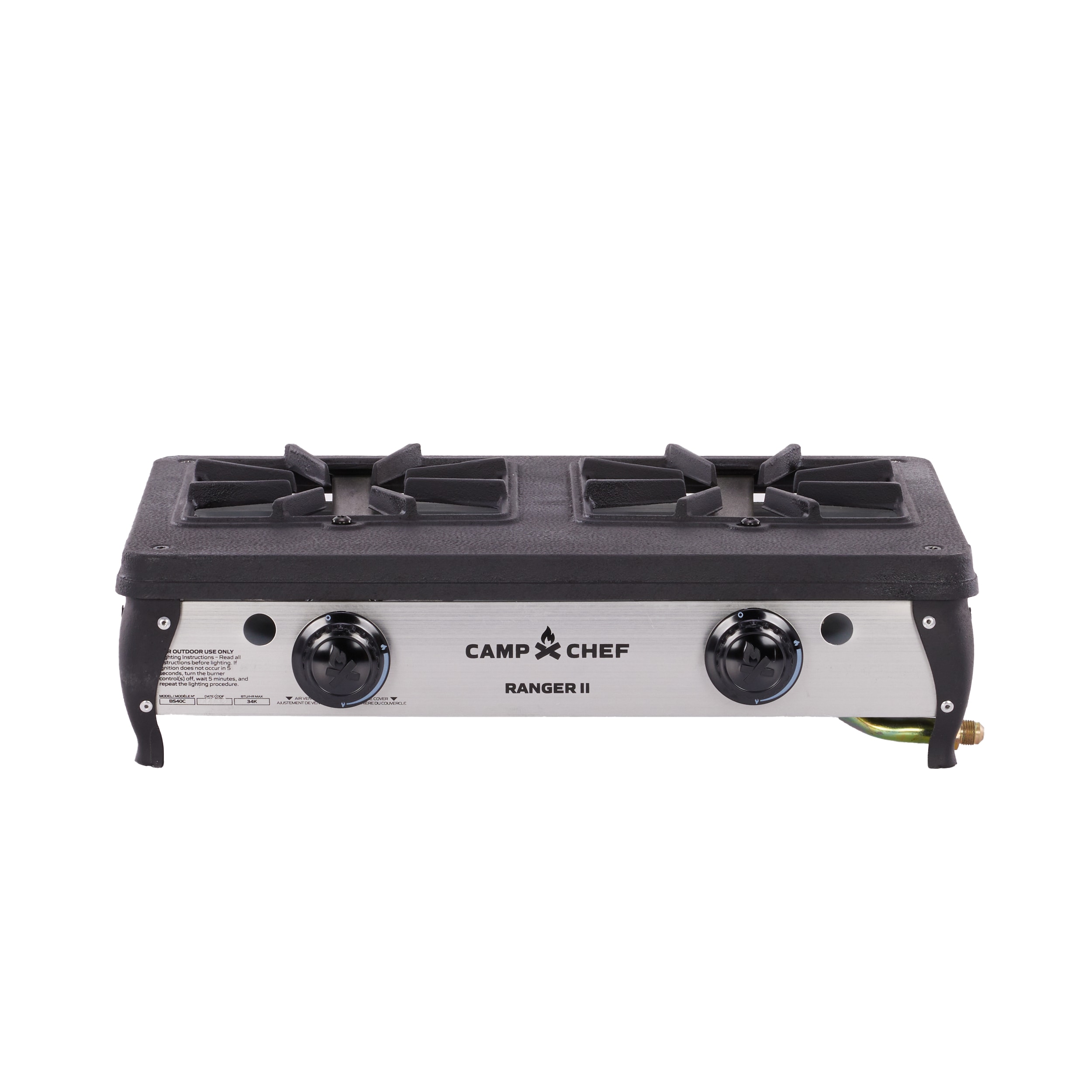 Camp Chef Ranger II 2 Burners Propane Push and Turn Steel Outdoor