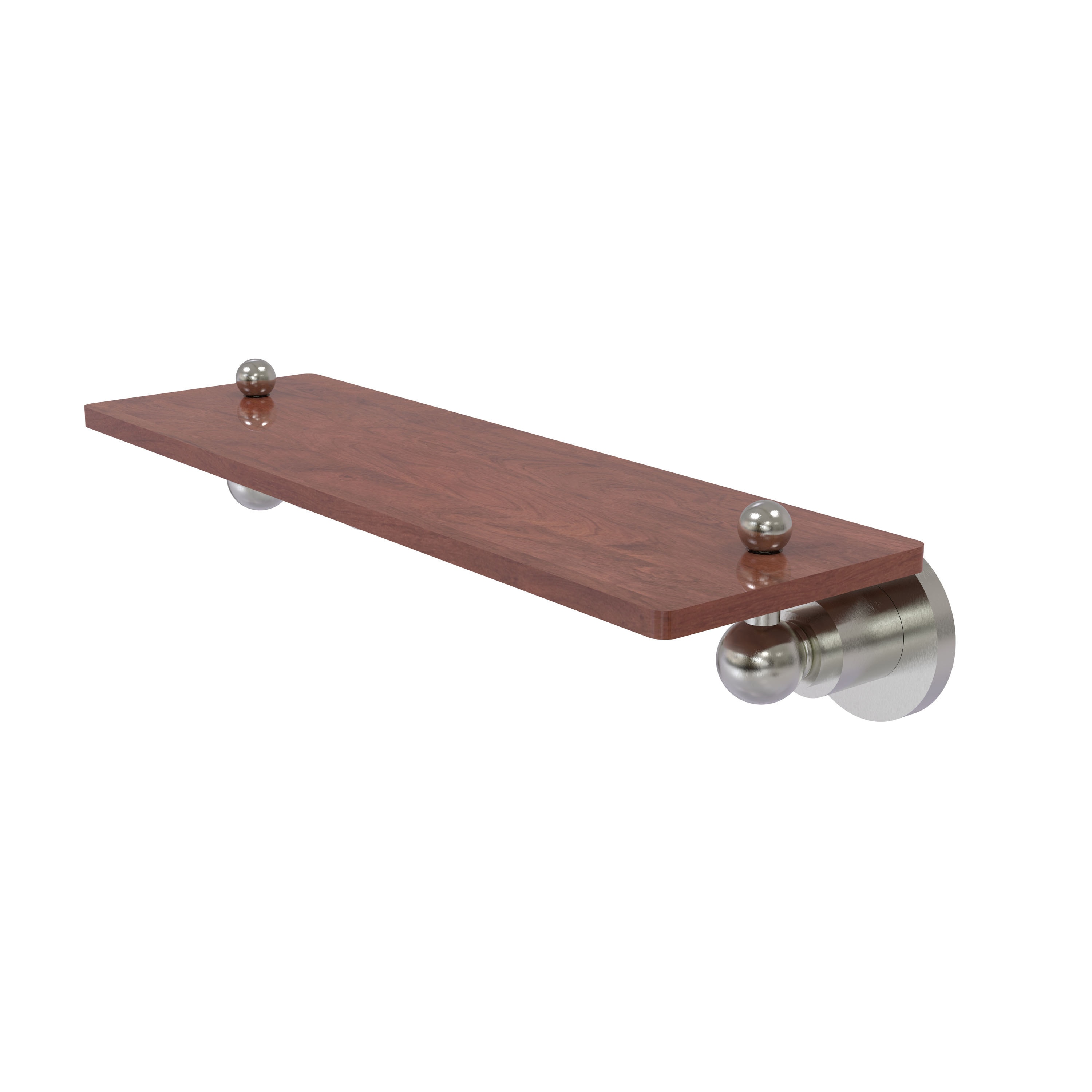 Allied Brass AP-1-16-IRW-SN Astor Place Satin Nickel 1-Tier Wall Mount Bathroom Shelf (16-in x 2.5-in x 5-in)